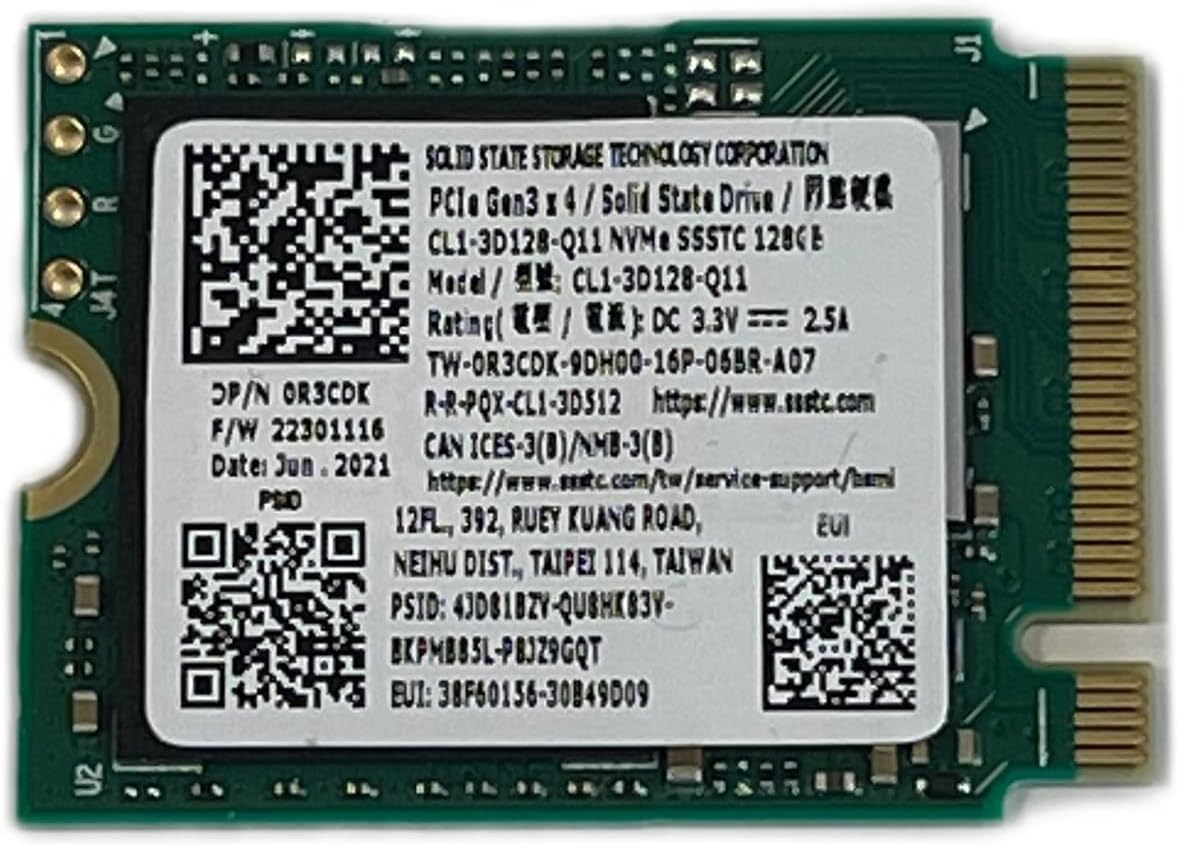 Internal SSD, 128GB PCIe Gen 3 x 4 NVMe Solid State Drive, M.2 2230 M Key, Model CL1-3D128-Q11, OEM Package