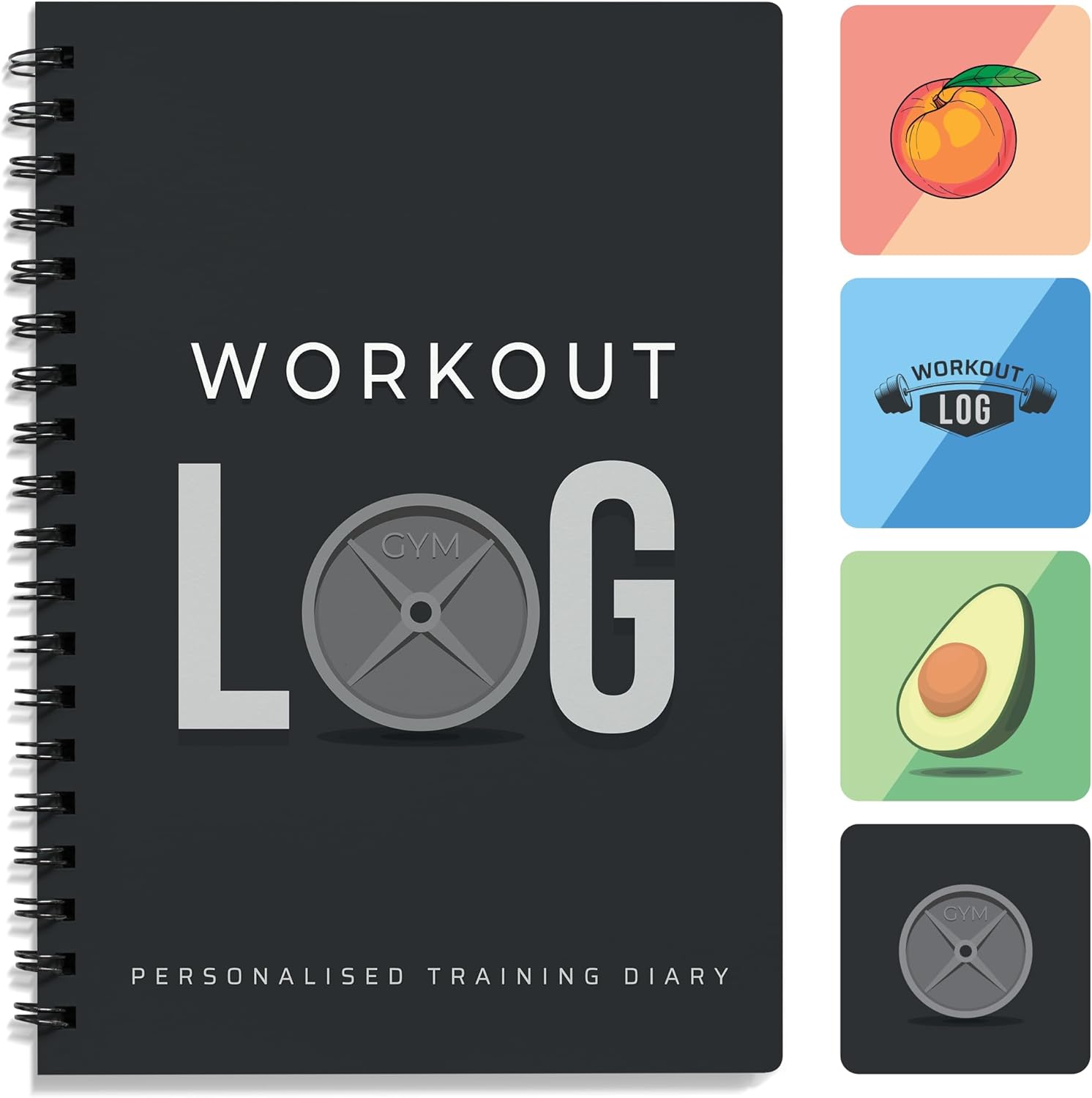 Workout Planner for Daily Fitness Tracking & Goals Setting – A5 Size, 6” x 8”, Charcoal Gray – Men & Women Personal Home & Gym Training Diary – Log Book Journal – by Workout Log Gym