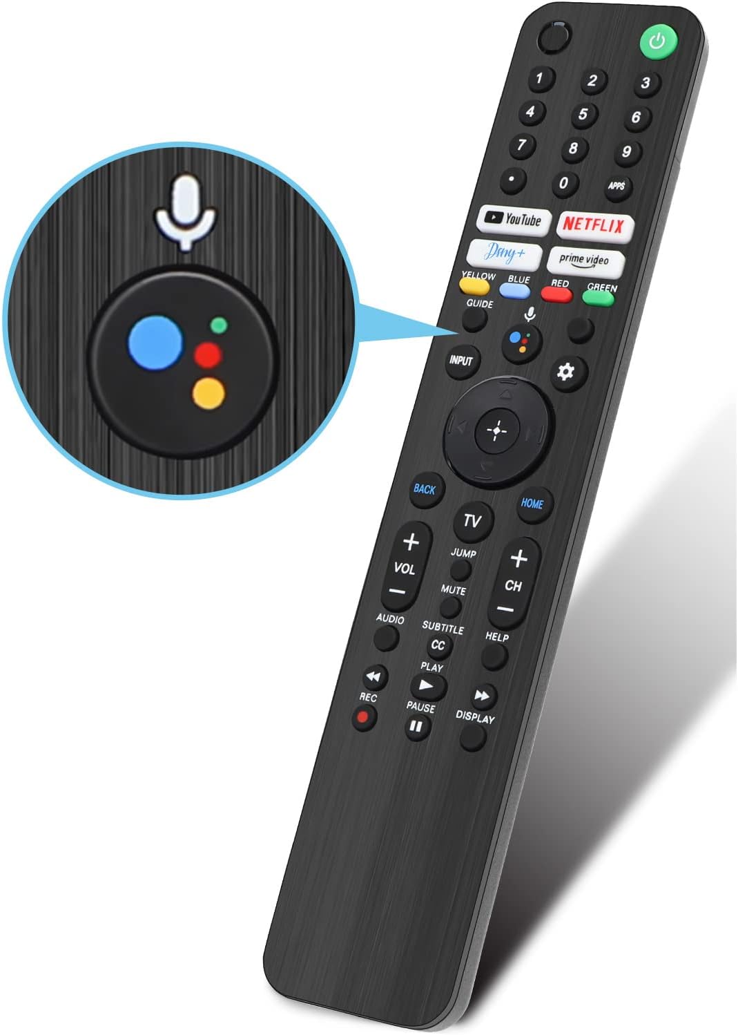 Gvirtue Voice Remote Control RMF-TX520U for Sony TV, Replacement for Sony Bravia OLED LED 4K 8K UHD Smart Google TV, with YouTube, Netflix, Disney+, Prime Video Buttons (5.0 Version)