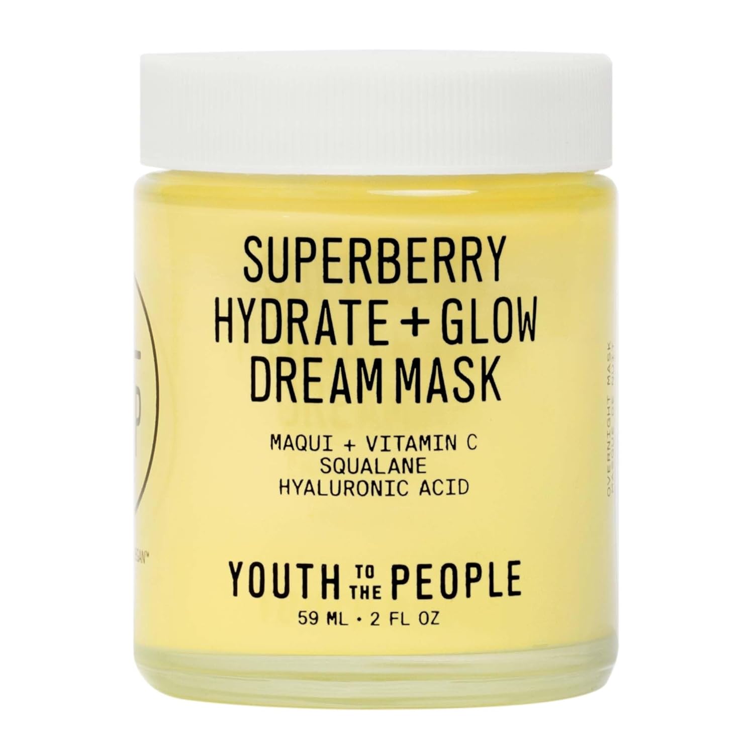 Youth To The People Superberry Glow Dream Mask – Brightening Overnight Face Mask + Hyaluronic Acid Night Moisturizer with Vitamin C & Squalane Oil for Even Skin Tone – Clean, Vegan Skincare