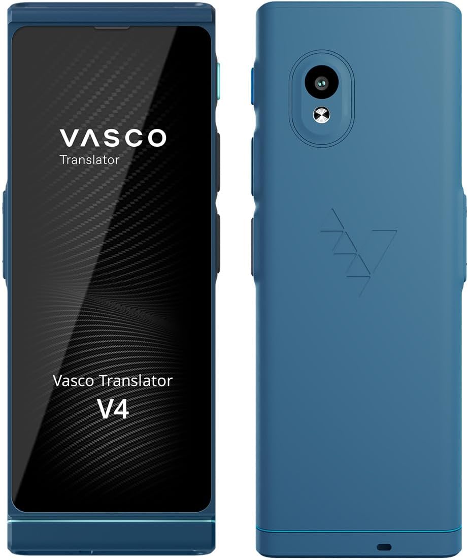 Vasco V4 Language Translator Device | 108 Languages | Free Lifetime Internet in Almost 200 Countries | Cobalt Blue