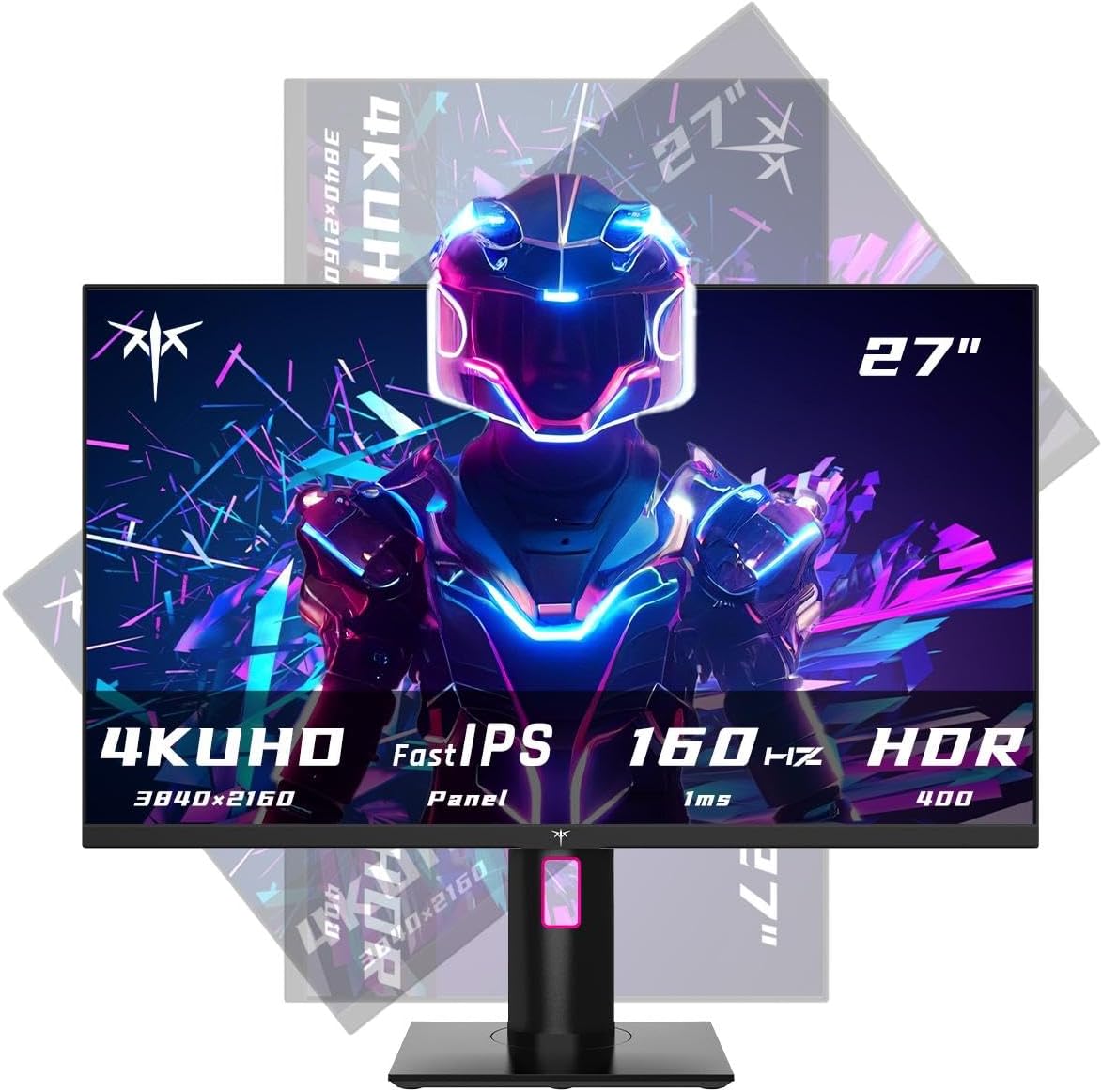 KTC 27 Inch 4K Gaming Monitor, UHD 160Hz/144Hz 1ms Fast IPS Monitor, Freesync/G-Sync, HDR400, 132% sRGB, HDMI DisplayPort, VESA, Tilt/Height/Pivot Adjustable, H27P22S