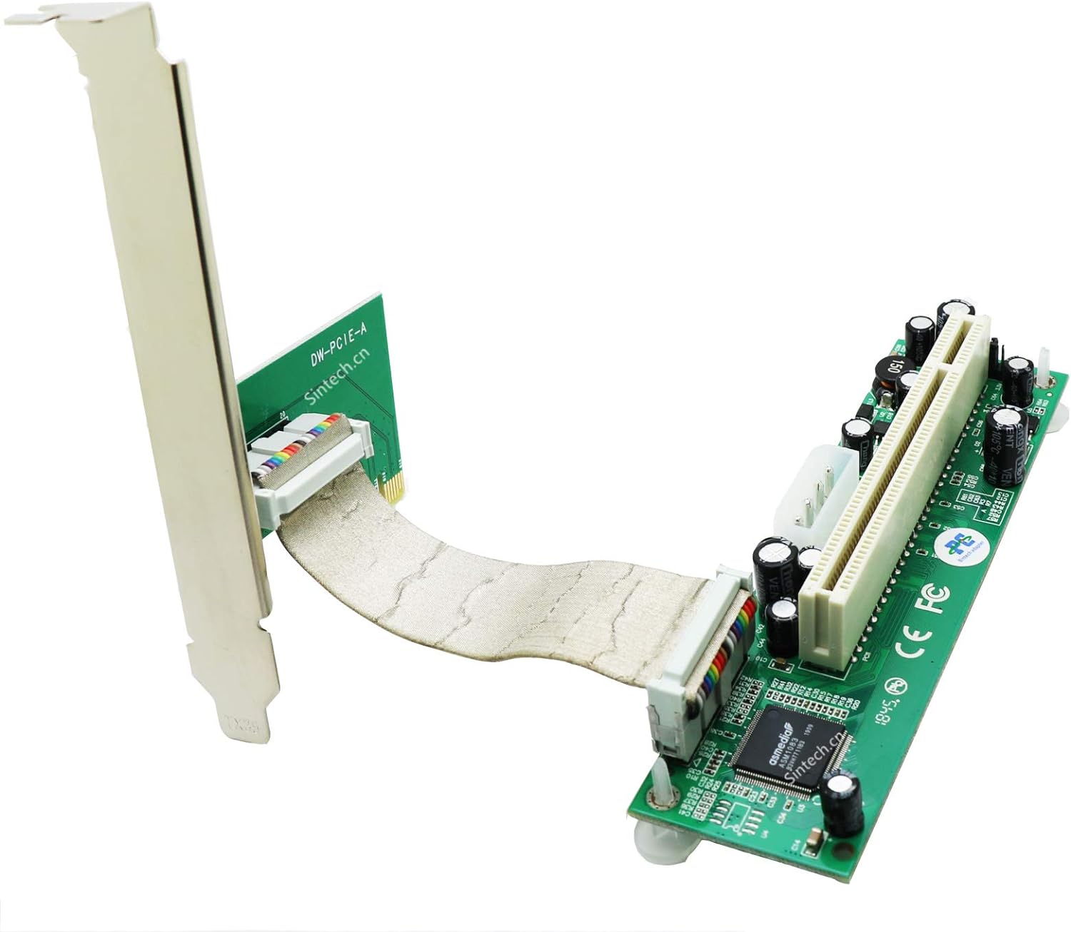 Sintech PCI-E Express 1X to PCI 32bits Adapter with 10CM Flex Cable