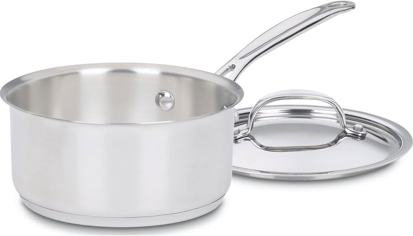 Cuisinart 1 Quart Saucepan w/Cover, Chef’s Classic Stainless Steel Cookware Collection, 719-14