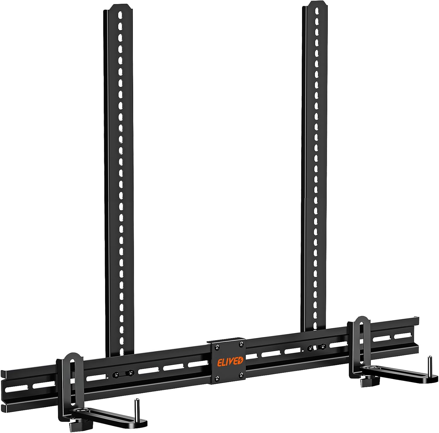 ELIVED Soundbar Mount Under TV, Mounting Bracket for Soundbar with/Without Holes, Sound Bar TV Bracket with 6.5″ Holders Swivel to fit Various Soundbar, 31.5″ Longer Bracket, 15 Lbs