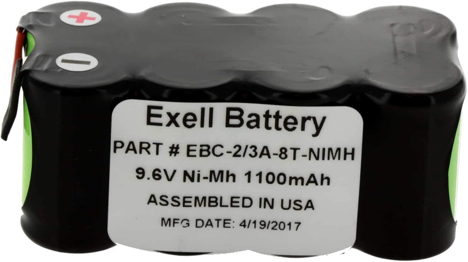 9.6V 700mAh Custom NiMH Battery Pack with Tabs For Exit Lighting, Hobby Packs