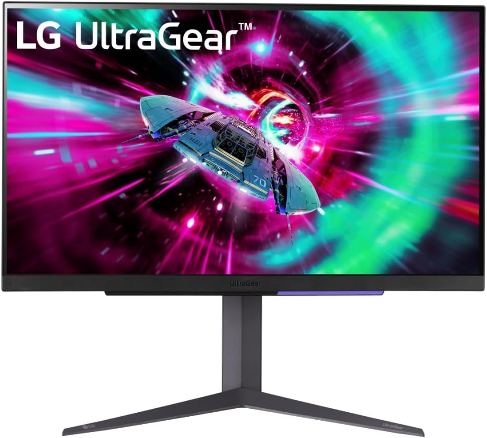 LG UltraGear 4K 27GR93U Gaming Monitor, 27″ 4K, 144Hz, 1ms GtG, IPS Display, HDR 10, NVIDIA G-Sync and AMD FreeSync Supported, Smart Energy Saving, Displayport, HDMI