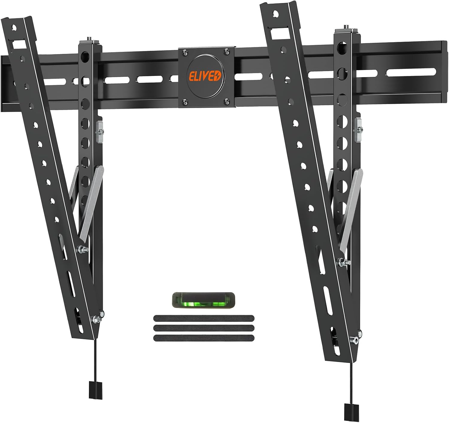 ELIVED Ultra Slim Tilt TV Wall Mount for Most 37-80 Inch TVs, 0.8″ Low Profile TV Mount, Wall Mount TV Brackets Max VESA 600×400, Holds Up to 99 lbs. Fits 8″ 16″ 24″ Wood Studs.