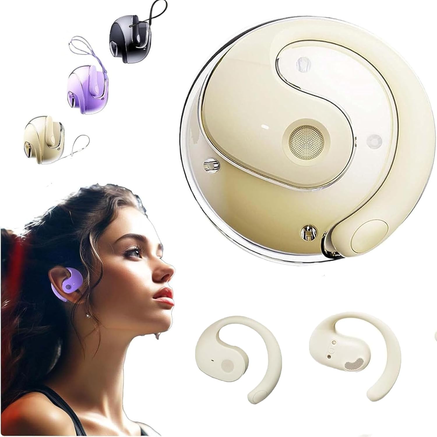 Hy-T26 X15 Pro Earphone Wireless Bluetooth, Earbuds Bluetooth Headphones, New Upgraded Earbuds Bluetooth Headphones, Wireless Earbuds Bluetooth 5.4, High Sound Quality, Beige