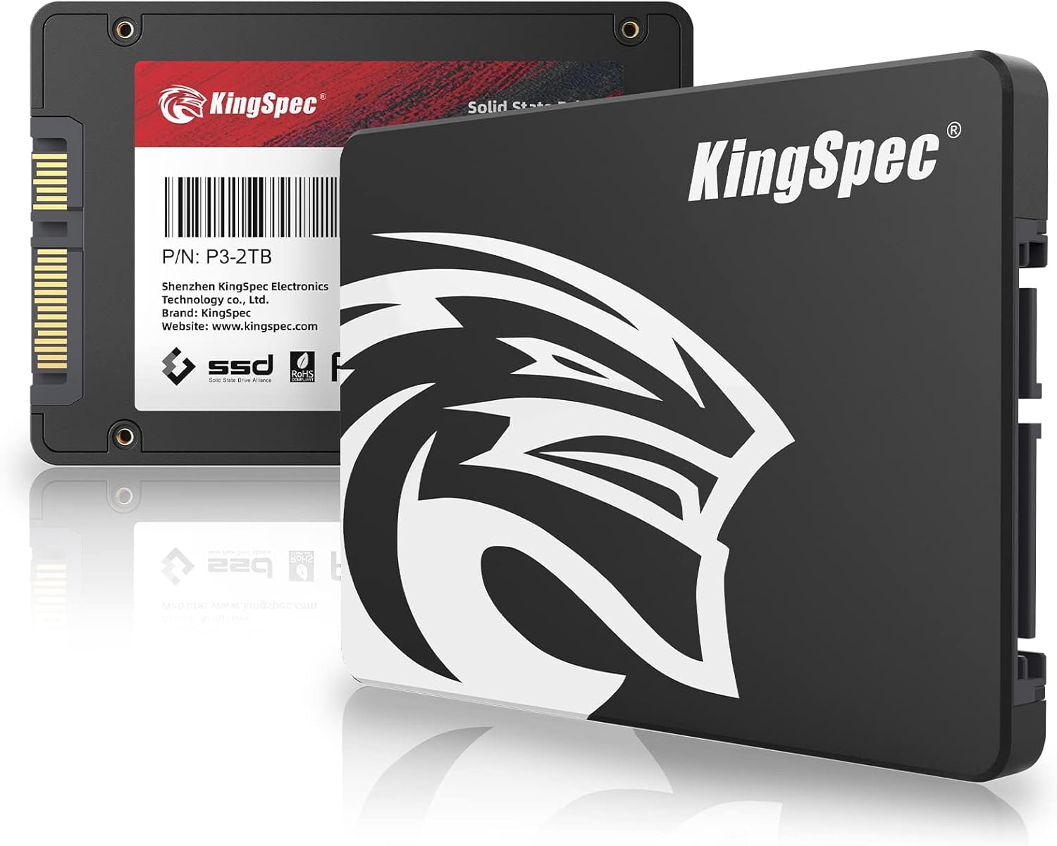 KingSpec 2TB 2.5″ SATA SSD, SATA III 6Gb/s Internal Solid State Drive – 3D NAND Flash TLC, Compatible with Desktop/Laptop/All-in-one