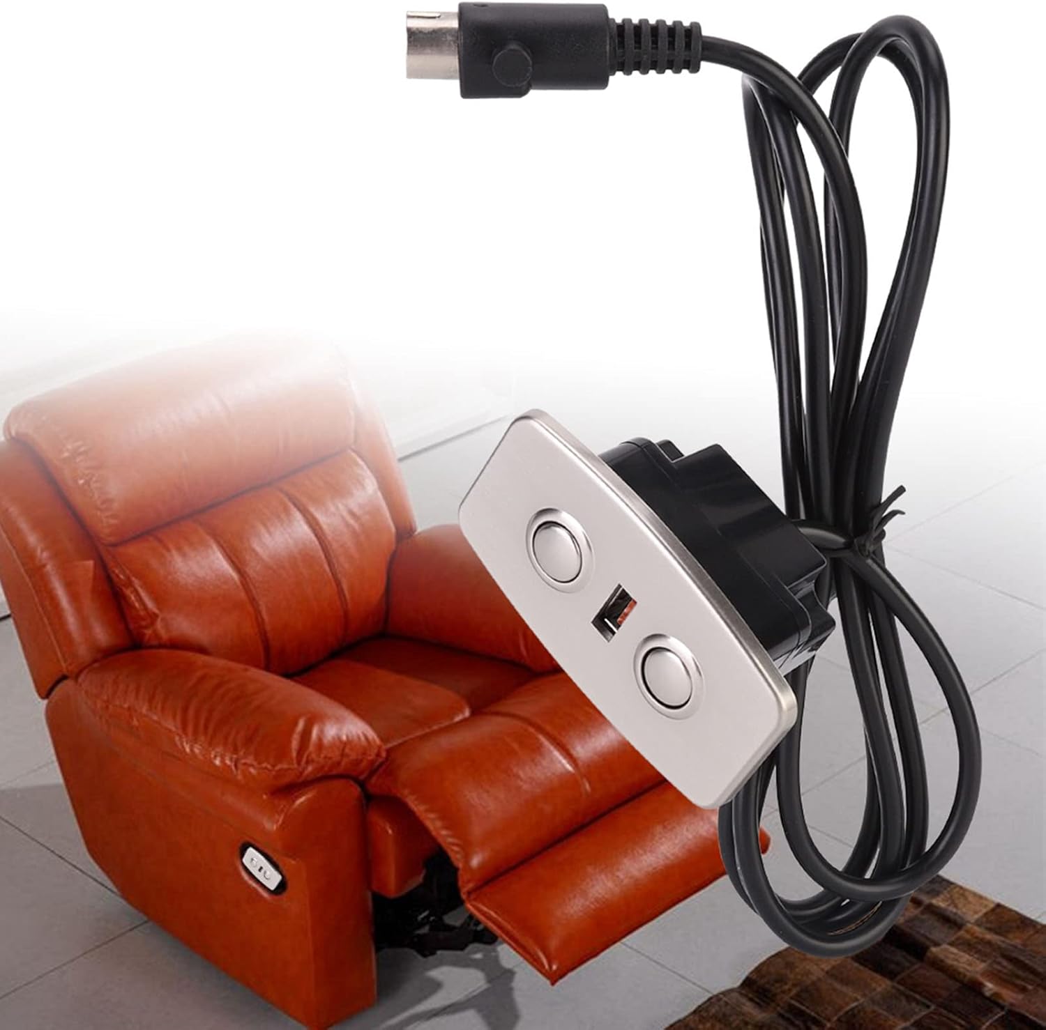 Chair Controller Replacement Liftg 15×10×4 Hand Controller Recliner Chair Sofa Lifting 2 Button Hand with Dual USB