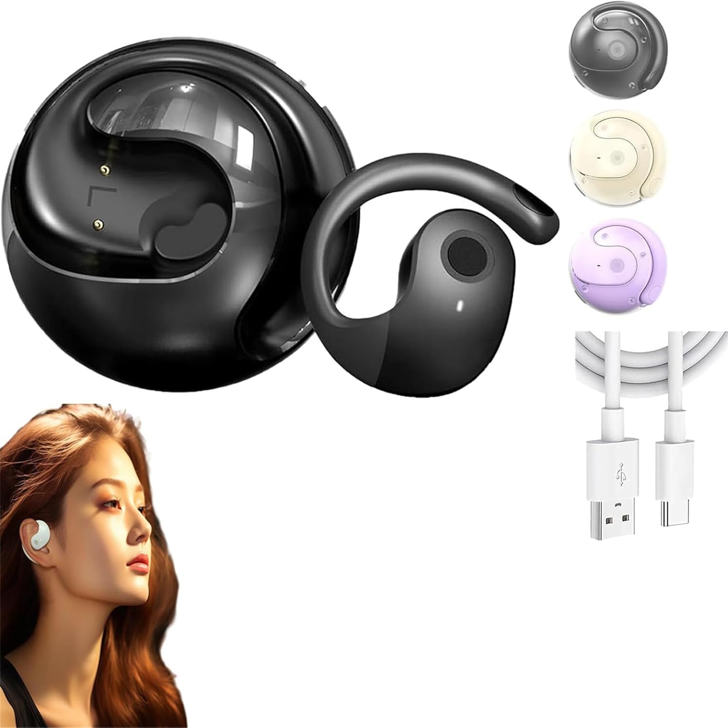 Sentdream, Breezelly Translator, Breezelly Translation Earbud, Hy-T26 Pro Language Translator, Pro Translation Ear Buds (1PCS*Black)