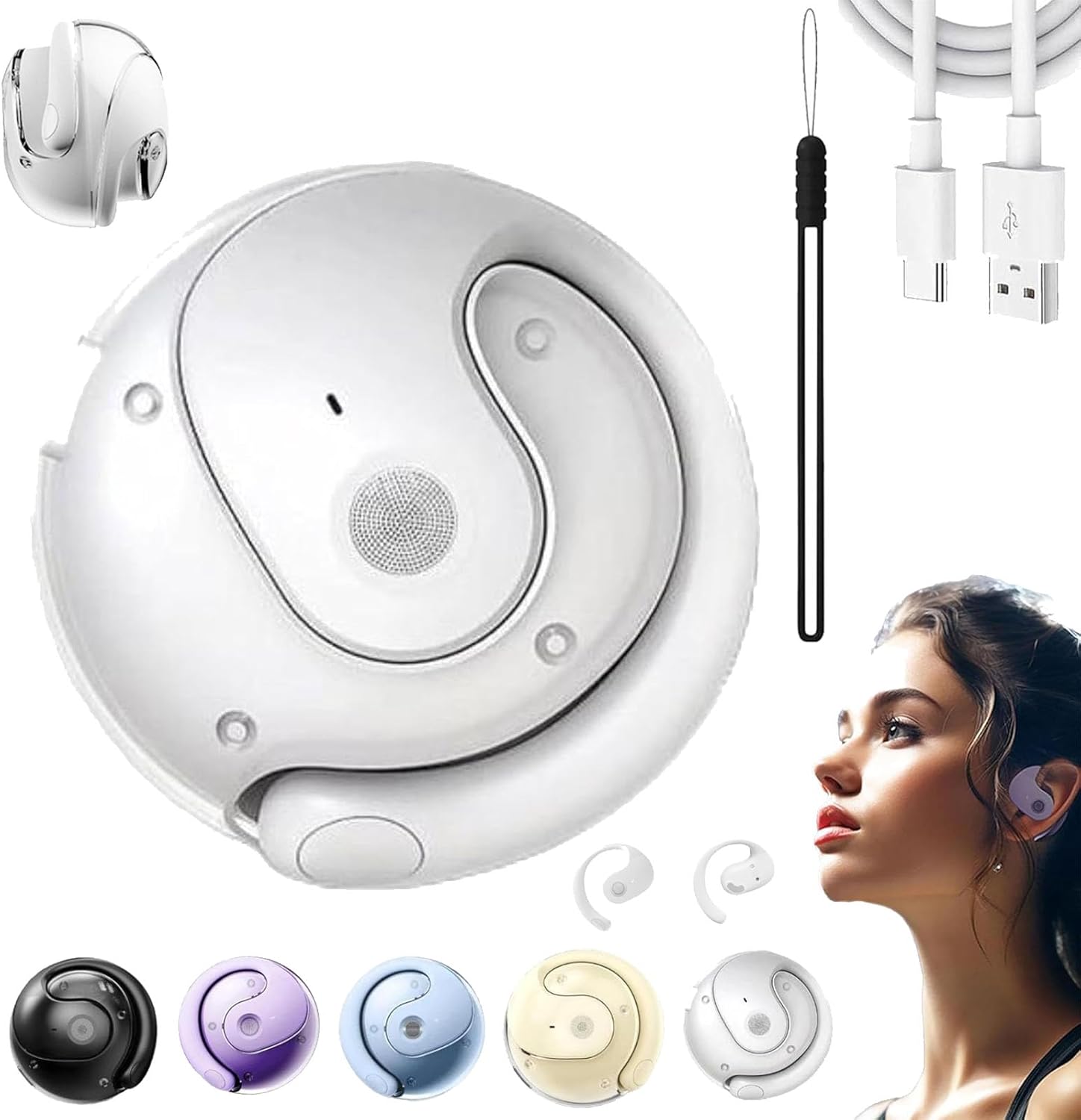 Breezelly Translator, Sentdream Translator, Sent Dream Earbuds, Hy-T26 Pro Wireless Bluetooth Translation Earbuds, Ai Translation Wireless Ows Bluetooth5.4 Earphones, Translation Real Time (White)