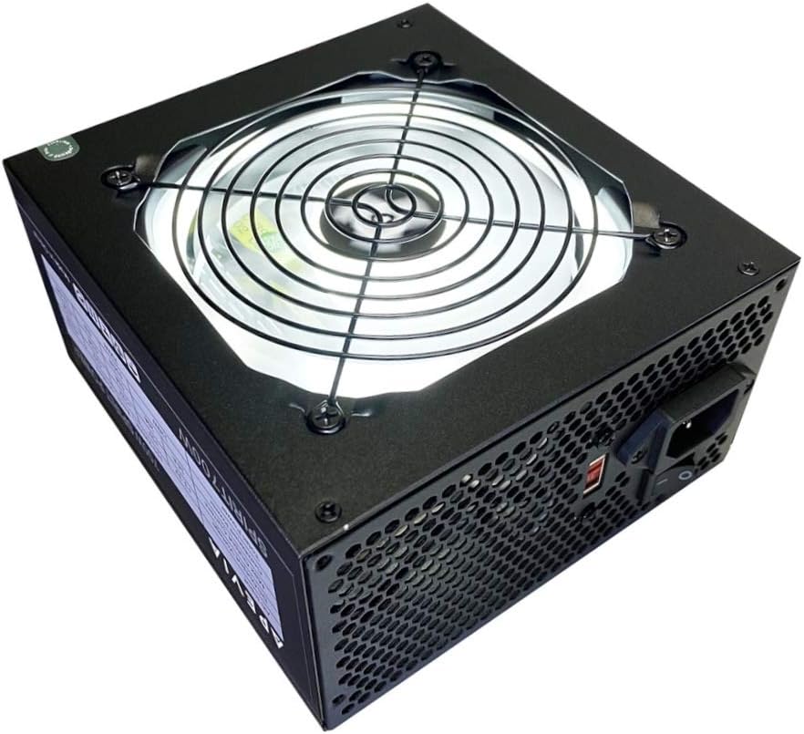 Apevia ATX-SR700W Spirit ATX Power Supply with Auto-Thermally Controlled 120mm White LED Fan, 115/230V Switch, All Protections