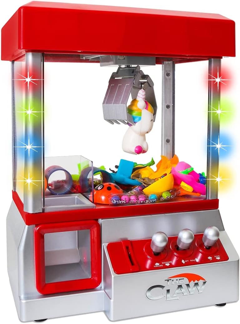 Bundaloo Claw Machine Arcade Game with Sound, Cool Fun Mini Candy Grabber Prize Dispenser Vending Toy for Kids, Boys & Girls (The Original Claw W/Lights)