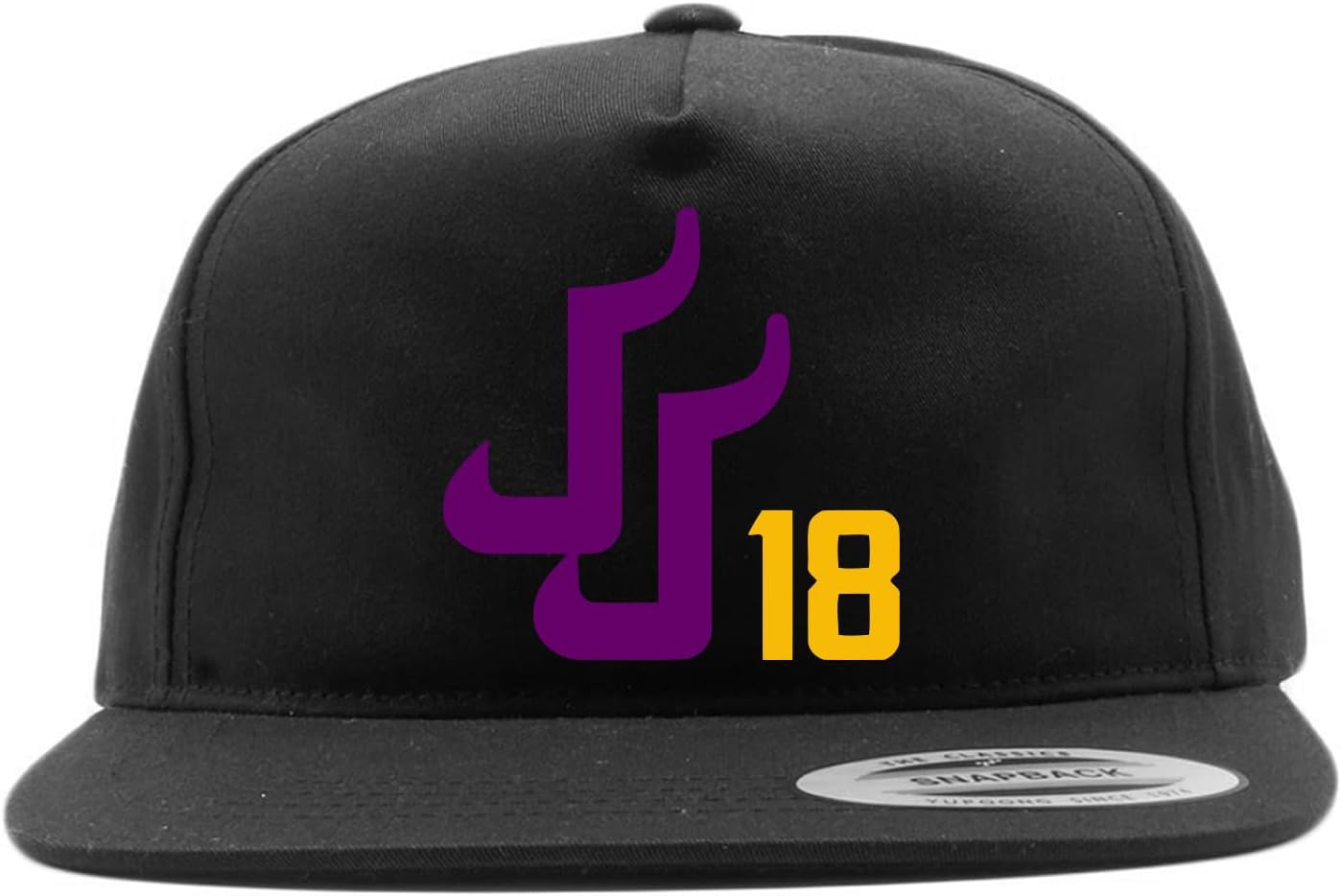 Snapback Black Minnesota Justin Jefferson JJ Logo Hat