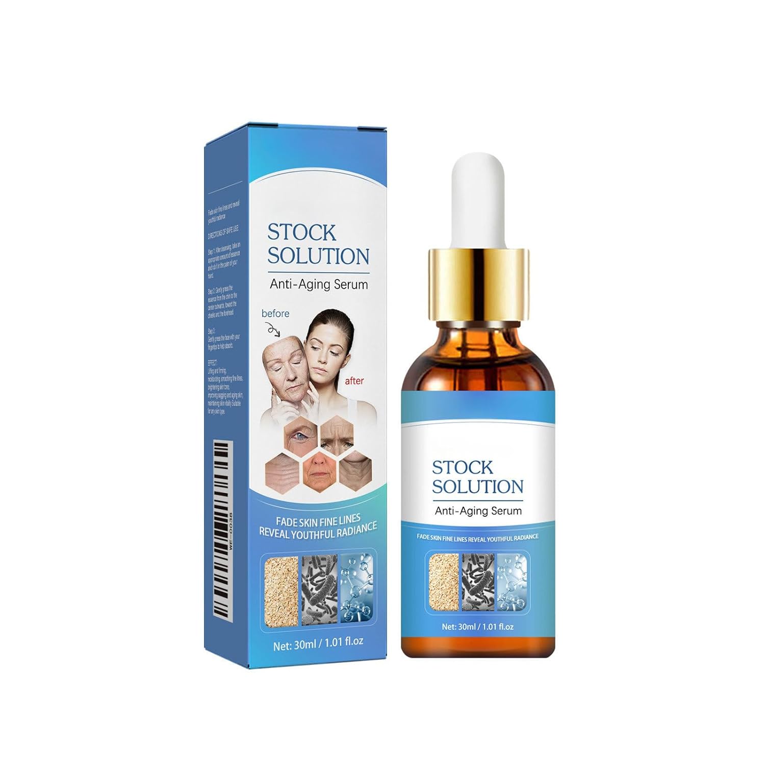 Stock Solution Facial Serum, Face Serum with Vitamin C, Anti aging Anti wrinkle Firming Skin Moisturizing essence for face