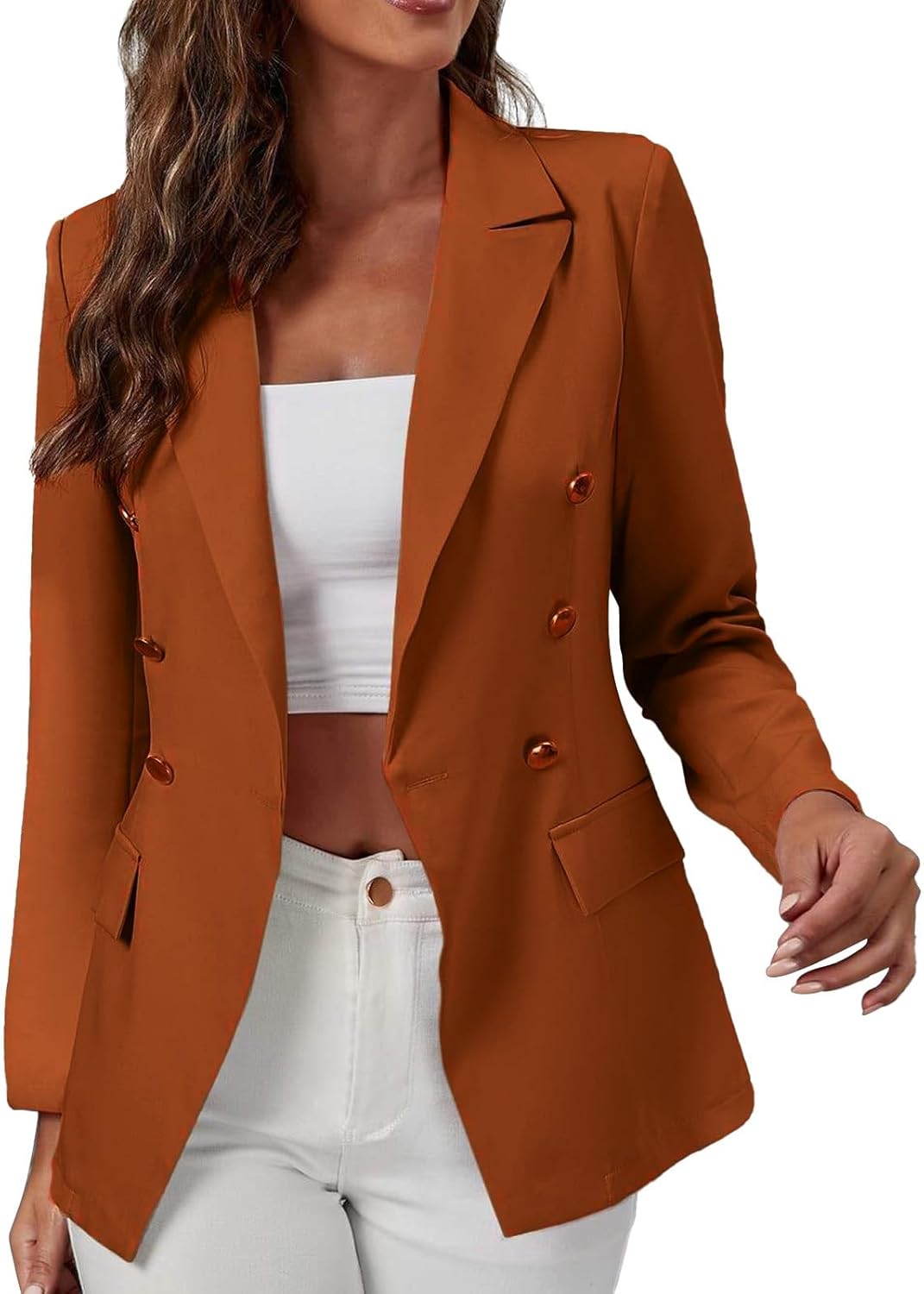 Plus Size Winter Coats For Women Sleeve Front Button Work Lapel Button Jacket Button Trench Coat Women