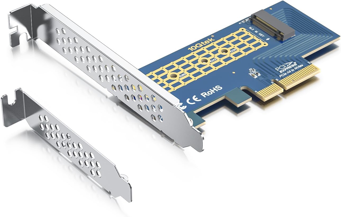 1-Port M.2 NVME to PCIe 3.0 X4 Adapter M-Key, Supports PCI-Express X4 X8 X16 Slots