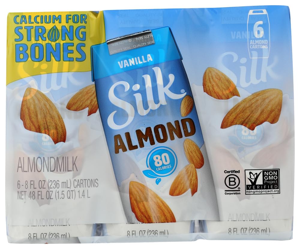 Silk Vanilla Almondmilk, 8 Ounce, 6 Count (Pack of 4)