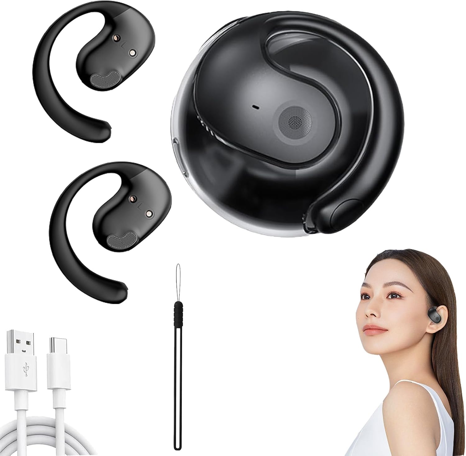 Hy-T26 Pro Language Translator, New Hy T26 Pro Headphones Translator, Two-Way Translator, Supports Over 75 Different Languages, Equipped with Ai App, HiFi Level Stereo Sound (Black)