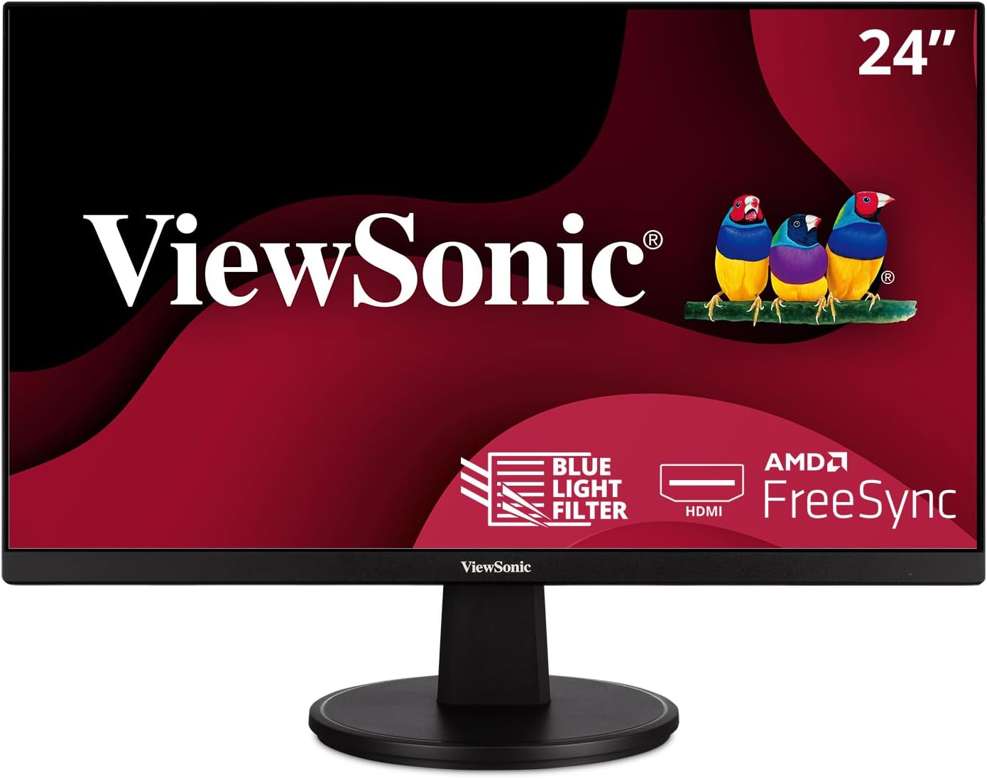 ViewSonic VA2447-MH 24 Inch Full HD 1080p Monitor with 100Hz, FreeSync, Eye Care, HDMI, VGA (Renewed)