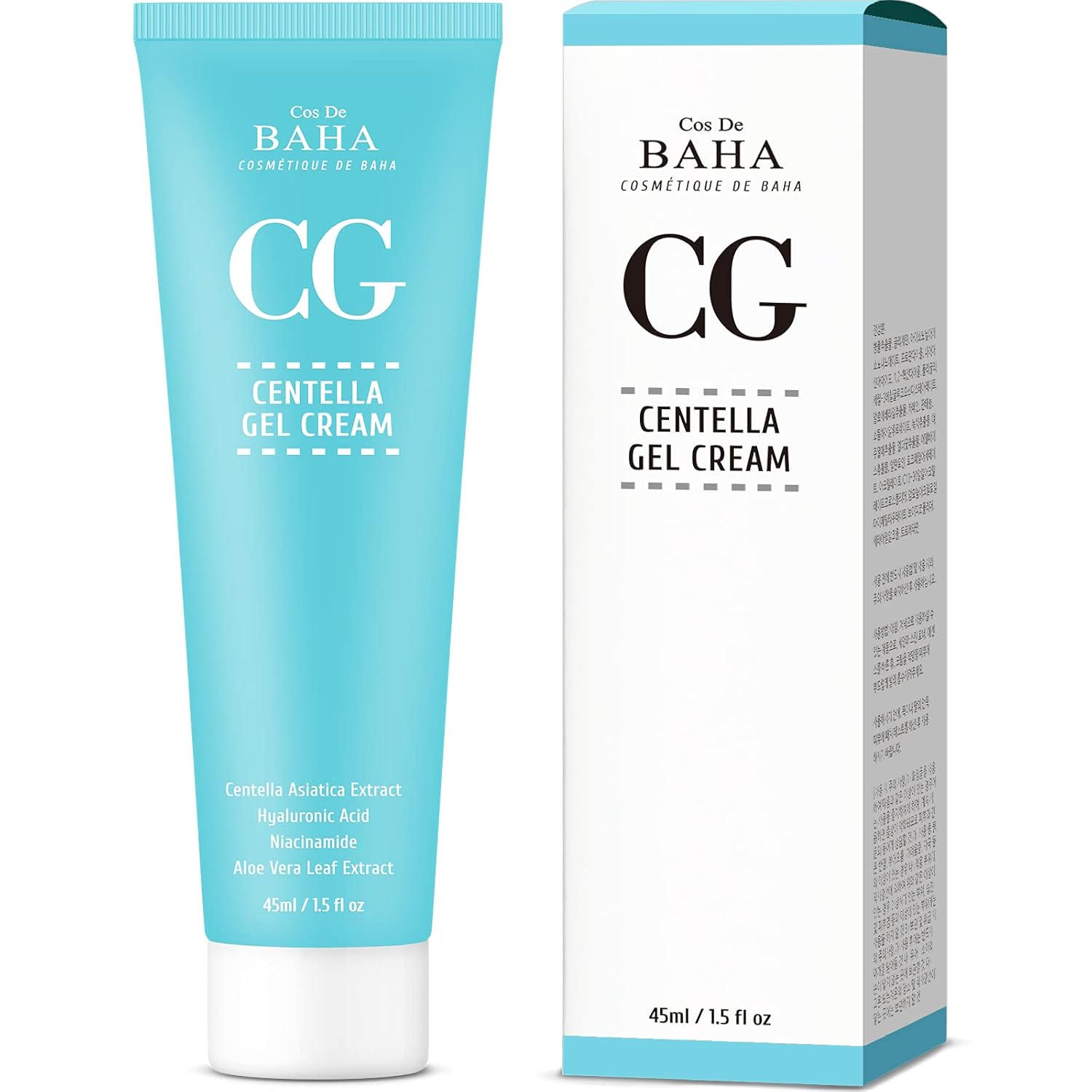 Cos De BAHA Centella Asiatica Soothing Calming Cream for Face/Neck – Cica Facial Gel Cream Lightweight Hydrate Boost Smooth, Daily Face Moisturizer, Silicone-Free, Lotion, 1.5 Fl Oz