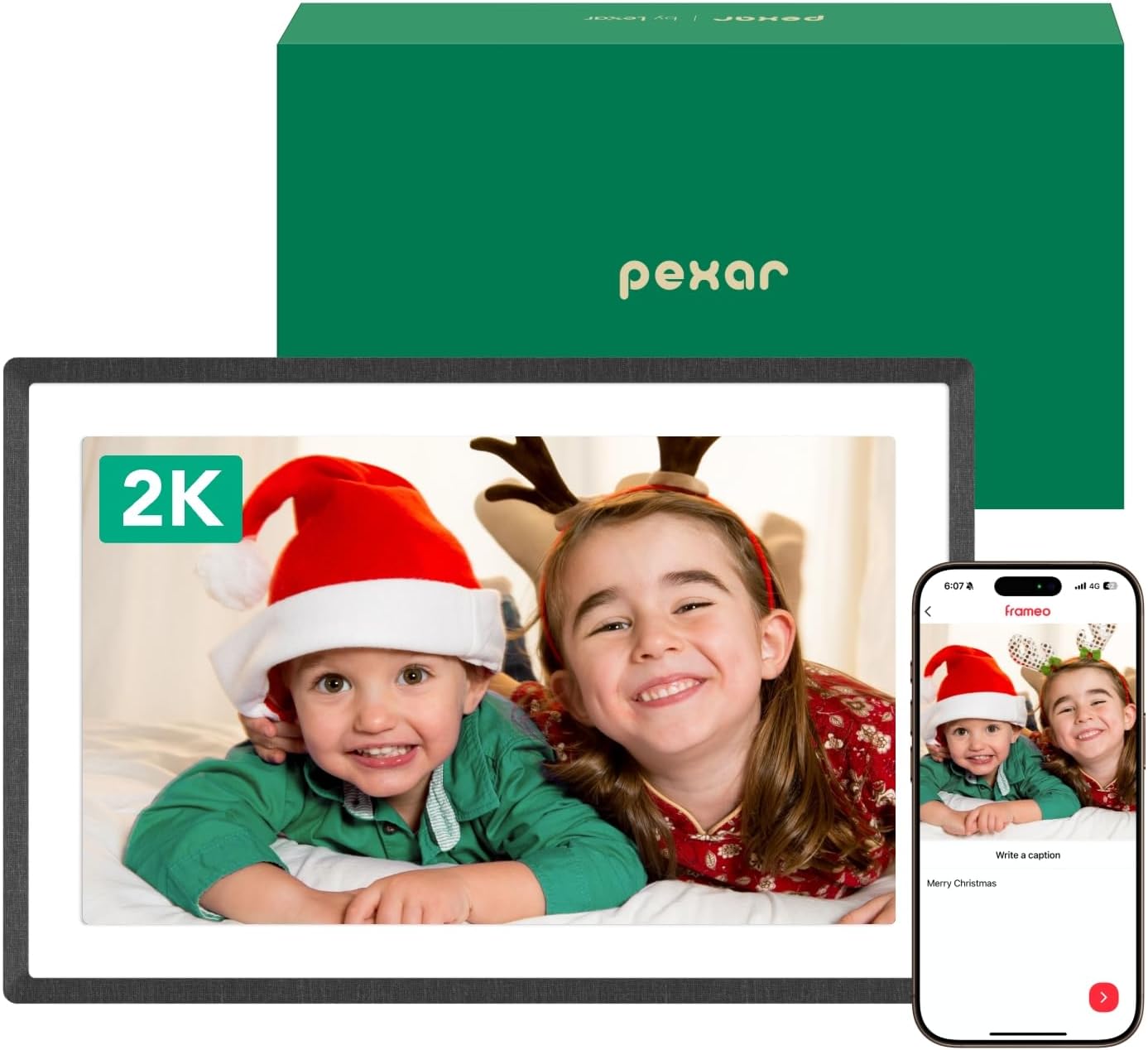 pexar by Lexar Digital Picture Frame, 2K Resolution Ultimate Clarity, 11” Anti-Glare Touch Screen Stunning Under Lighting, WiFi Photo Frame 32GB for Home Decor, Gifting, Share Photos/Videos via APP