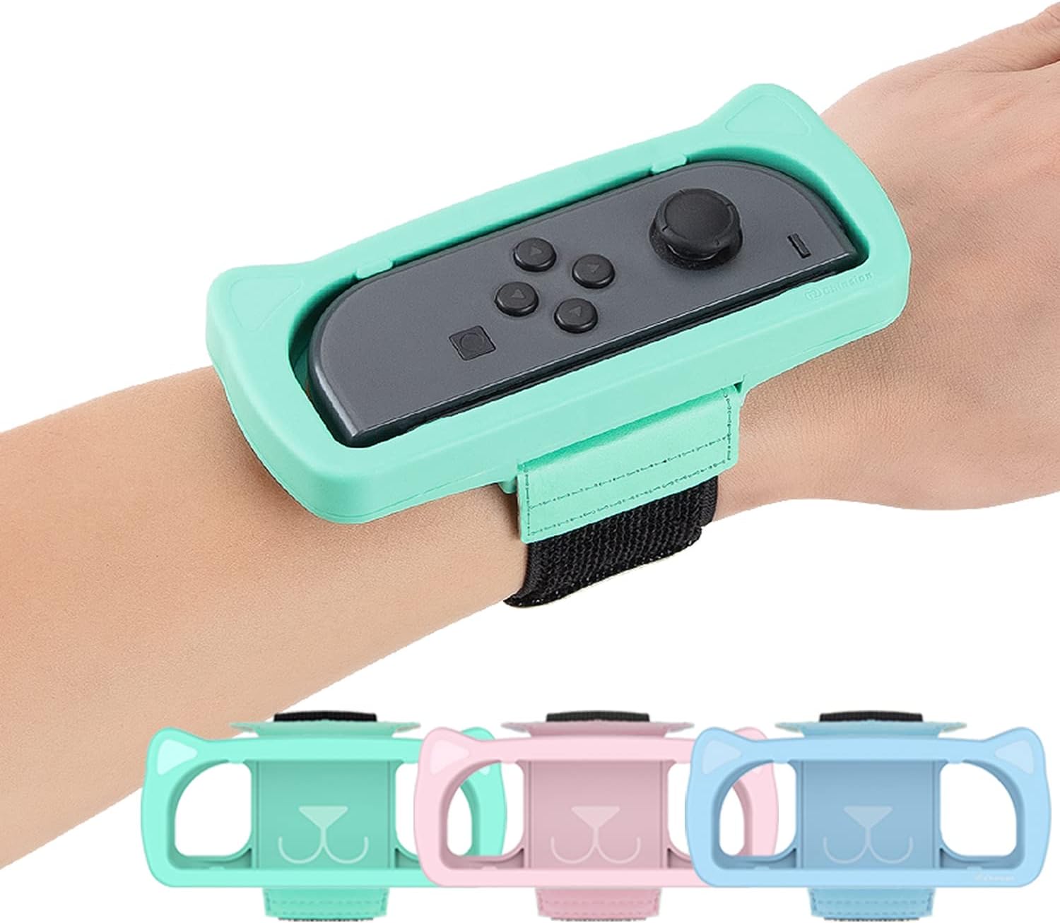 Wristbands Compatible with Just Dance 2025 2024 2023 Switch Game, ID CHINSION Adjustable Elastic Straps Compatible with Nintendo Switch Controllers for Adults Teens and Kids, Blue Pink and Green