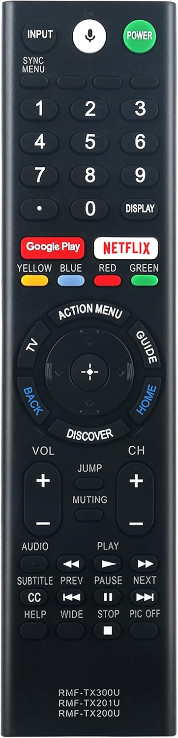 RMF-TX300U Replace Remote Sub RMF-TX200U RMF-TX201U w Voice Control fit for Sony Smart 4K TV 149331811 XBR-55X850S XBR-55X930D XBR-65X850D XBR-65X930D XBR-75X850D XBR-75X940D XBR-85X850D XBR-43X800D