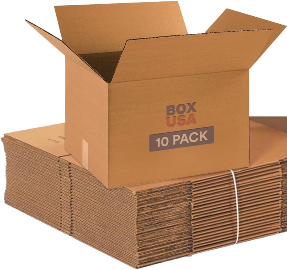 BOX USA Moving Boxes Medium 18″L x 14″W x 12″H 10-Pack | Corrugated Cardboard Box for Shipping, Mailing, Packing, Packaging and Storage 18x14x12