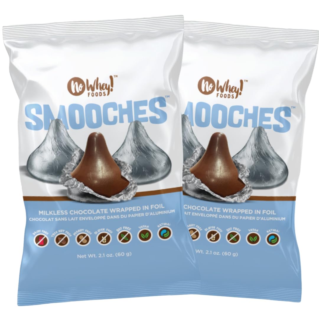 SMOOCHES, 2 PACK | Allergy Friendly, Vegan Chocolate Silver Foil Wrapped Candy | Dairy Free, Nut Free, Peanut Free, Gluten Free | No Whey Foods