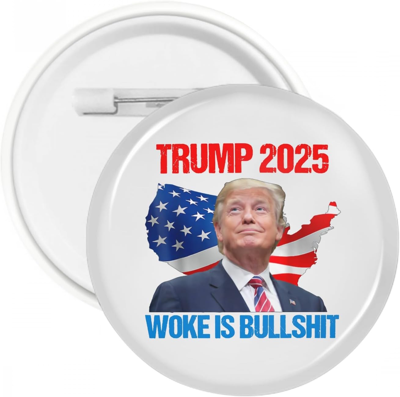 Wokes is Bullshits Trump 2025 Backpack Brooch Badges Pin Colorful Unisex Buttons Pins