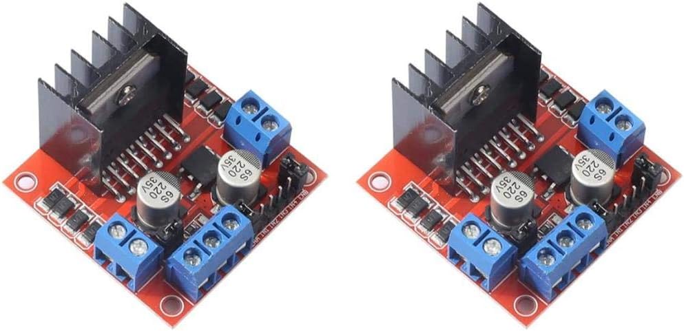 2Pack L298N Motor Drive Controller Board Module Dual H Bridge DC Stepper Compatible with Ar-duino Electric Projects, Smart Car Robot