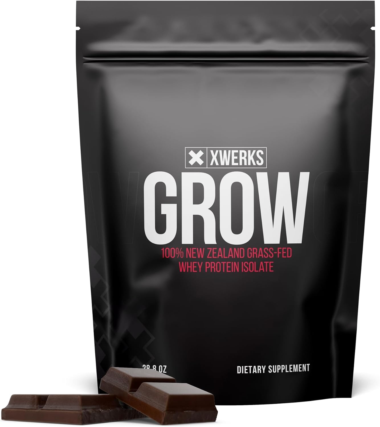 Xwerks Grow 100% New Zealand Grass-Fed Whey Protein – 25g of Pure Isolate Protein Powder (30 Servings) All-Natural, Paleo & Keto-Friendly, Soy & Gluten-Free, and Easy to Digest (Chocolate)