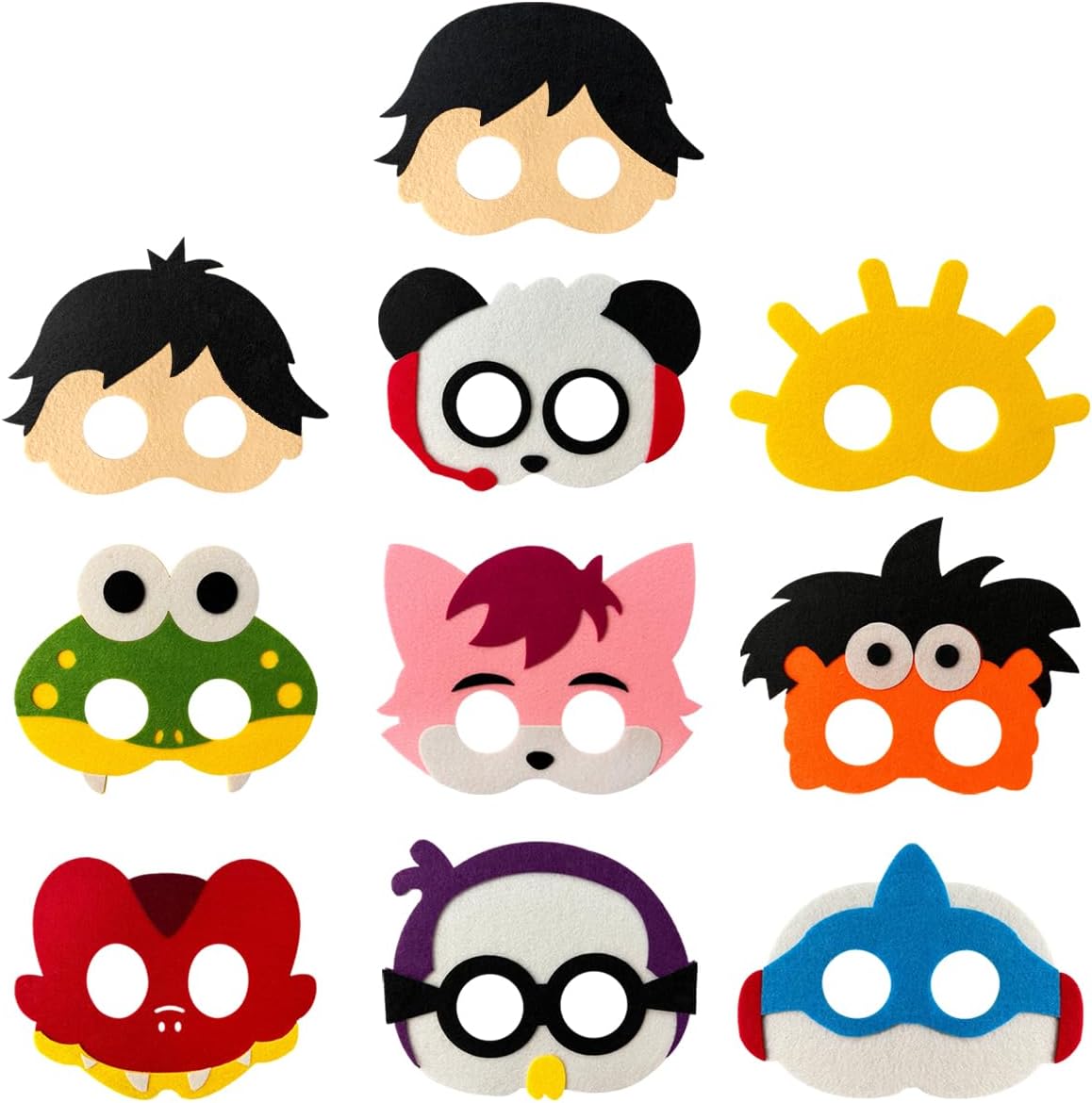 OU RUI RYA Vidio Game world Felt Mask Themed Party Supplies RW Birthday Party Gifts Decoration Celebration Party Fan Cartoon Cosplay Pretend Game Accessories Boys Girls Gifts