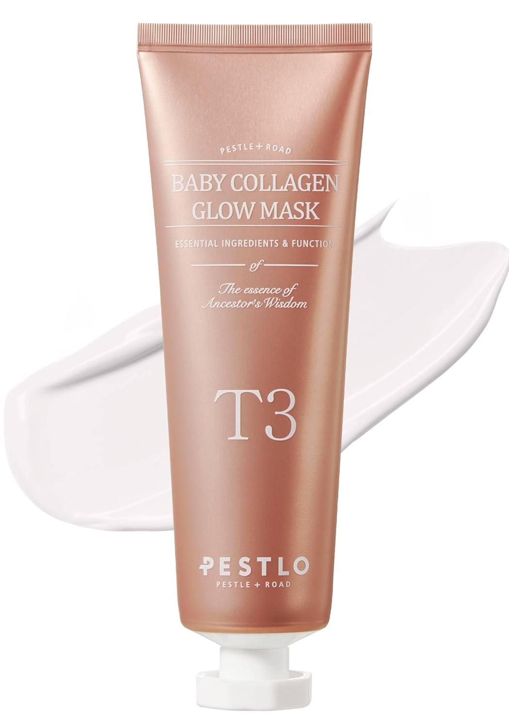 PESTLO Baby Collagen Glow Mask – Korean Peel Off Mask Skincare Infused with Reallagen/T3 Vegan Collagen, Aginon, Volufiline, for Elasticity, Firmness, Glow Skin, and Optional Overnight Use