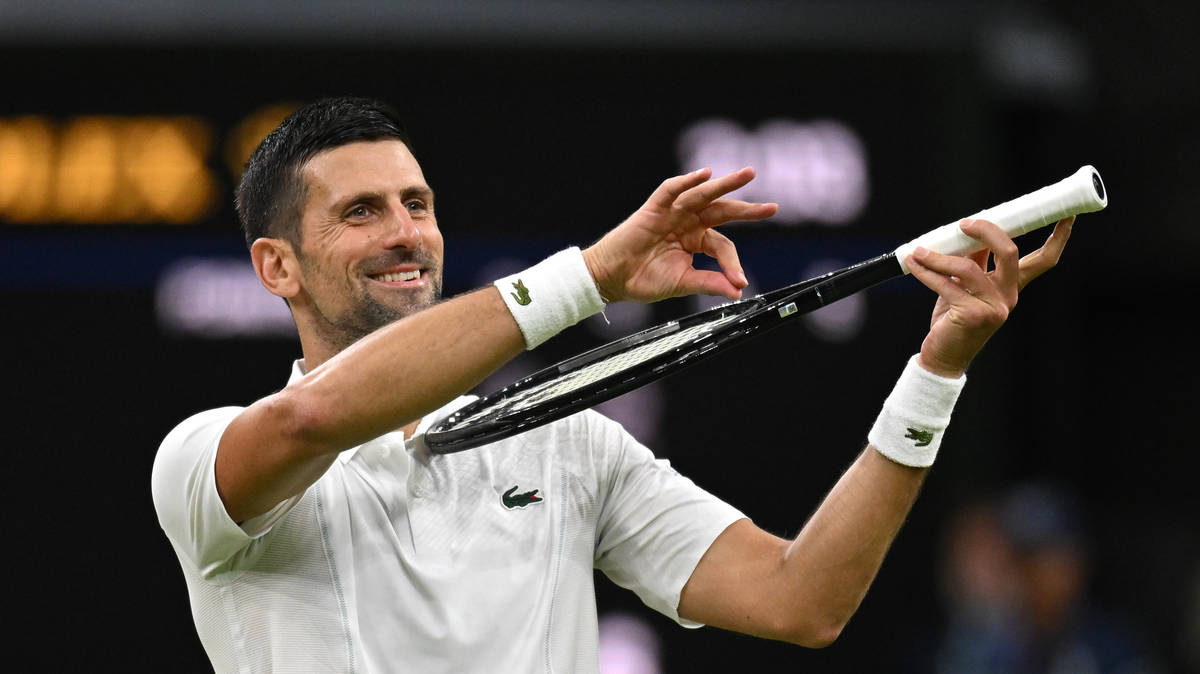 Why does Novak Djokovic play his racket like a violin when he wins?