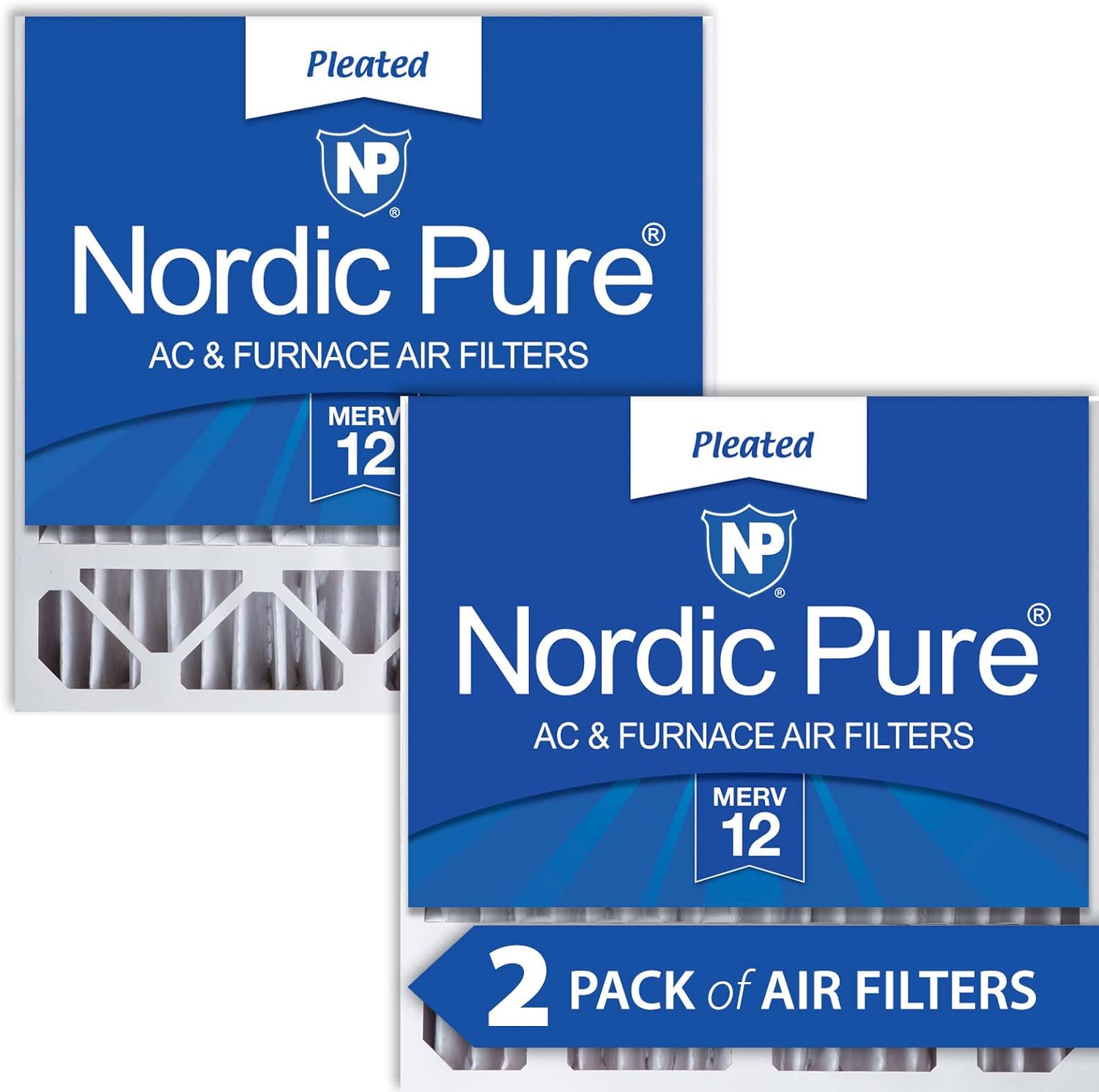 Nordic Pure 20x20x5 (19_5/8 x 19_7/8 x 4_3/8) Honeywell/Lennox Replacement MERV 12 Air Filters 2 Pack