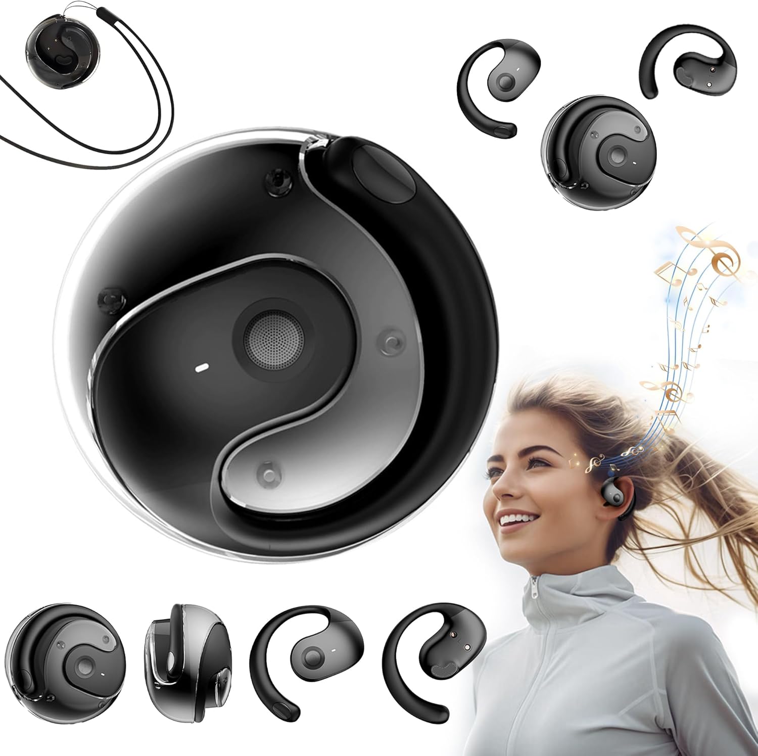 Open Ear Headphones,Hy-T26 X15 Pro Earphone Wireless Bluetooth,Ows Hanging Earphones 5.4 Bluetooth,X15 Pro Wireless Earbuds Bluetooth Headphones,BT 5.4 Earphones,Wireless Earbuds Black