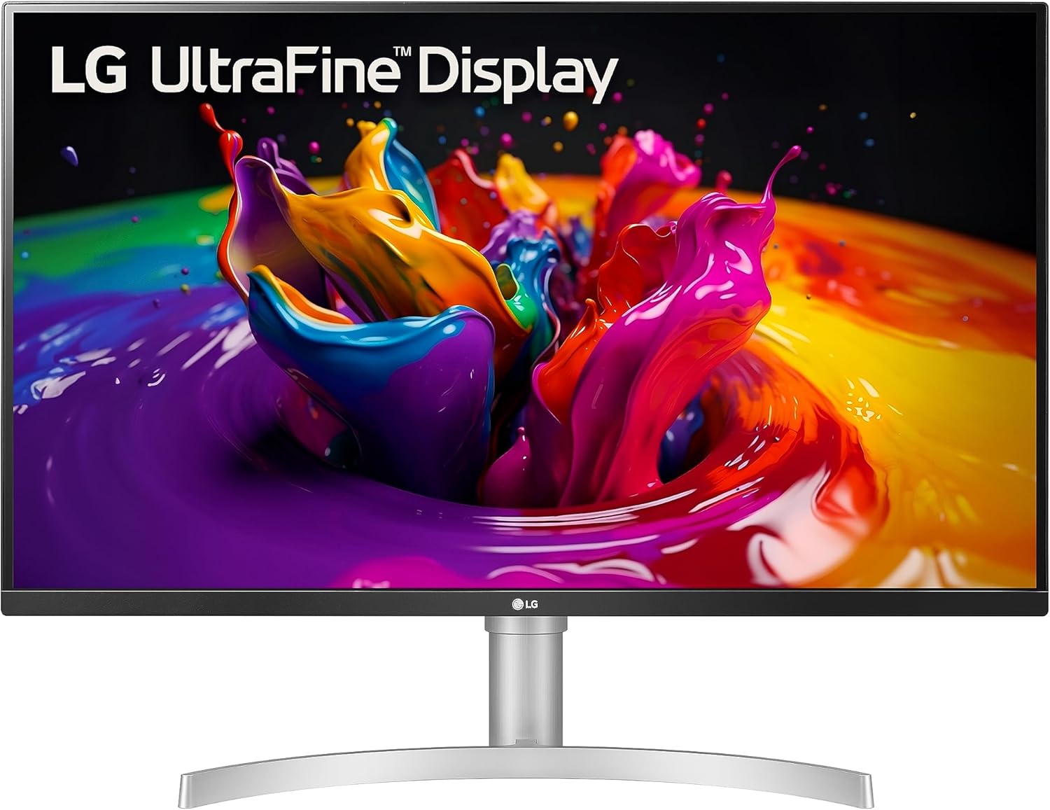 LG 32UN650-W Monitor 32″ UHD (3840 x 2160) IPS Ultrafine Display, HDR10 Compatibility, DCI-P3 95% Color Gamut, AMD FreeSync, 3-Side Virtually Borderless Design, Height Adjustable Stand – Silve/White