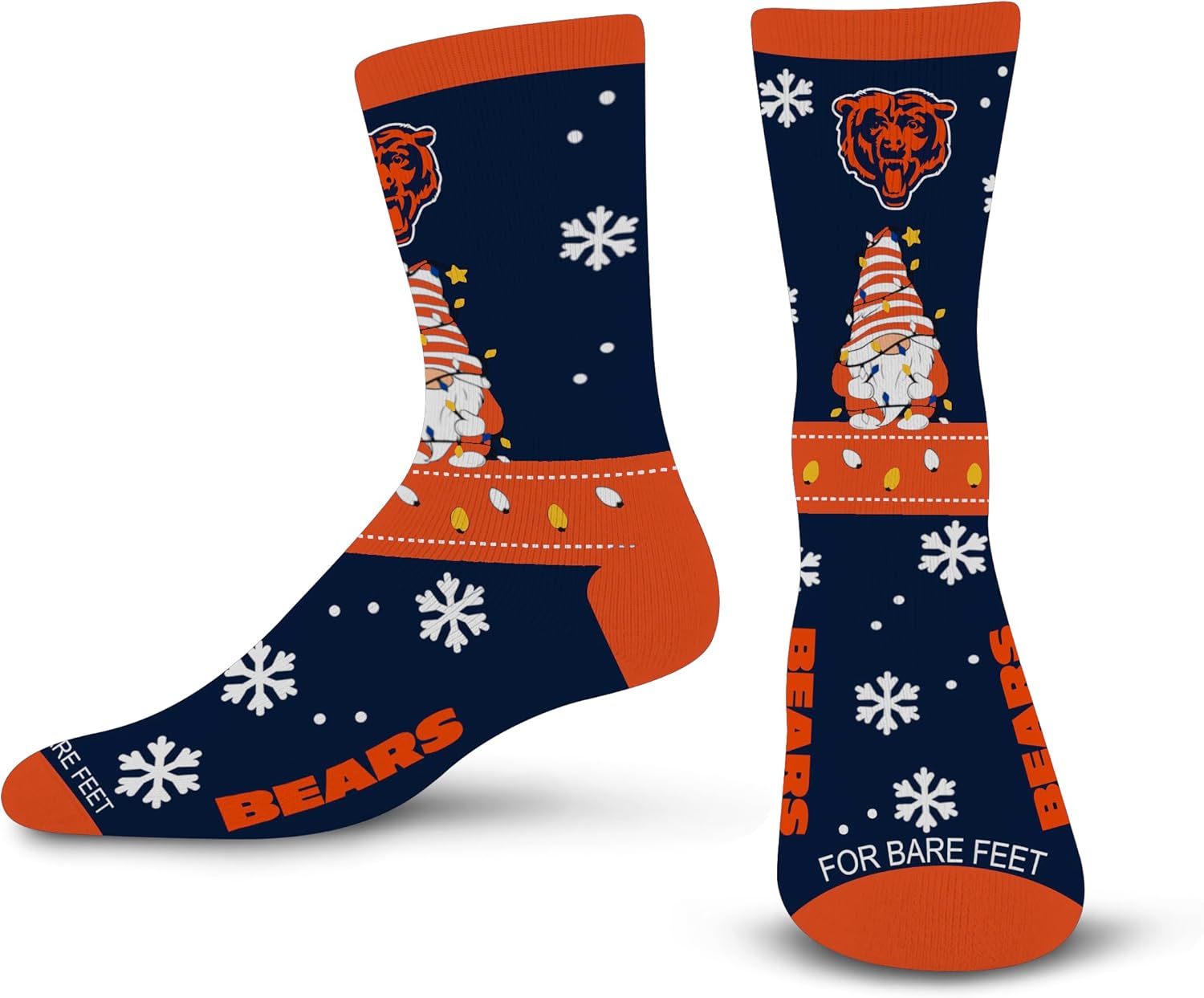 For Bare Feet NFL Sweater Gnome Holiday Sock