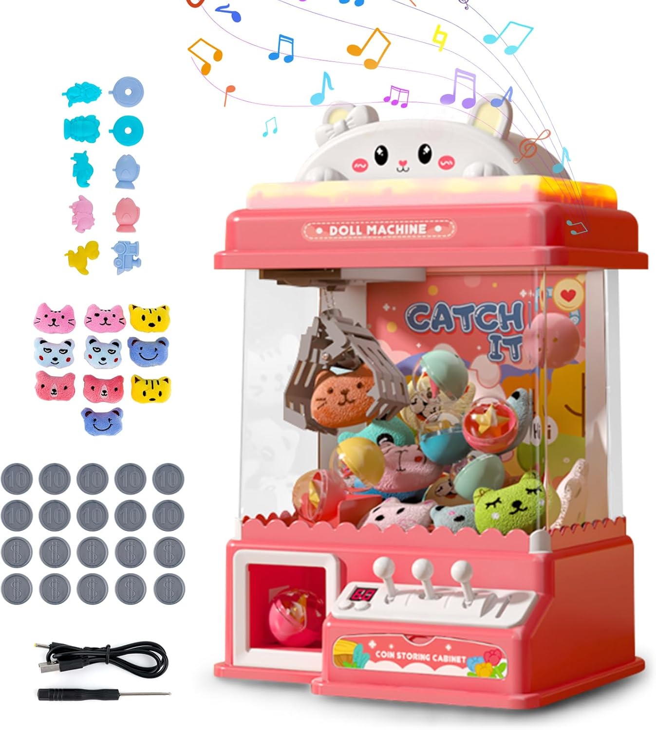 Ark miido Claw Machine Toy for Kids with Sound Mini Claw Machine Candy Grabber Prize Dispenser Vending Machine Arcade Game Machines for Home Party Birthday Gifts for Girls and Boys