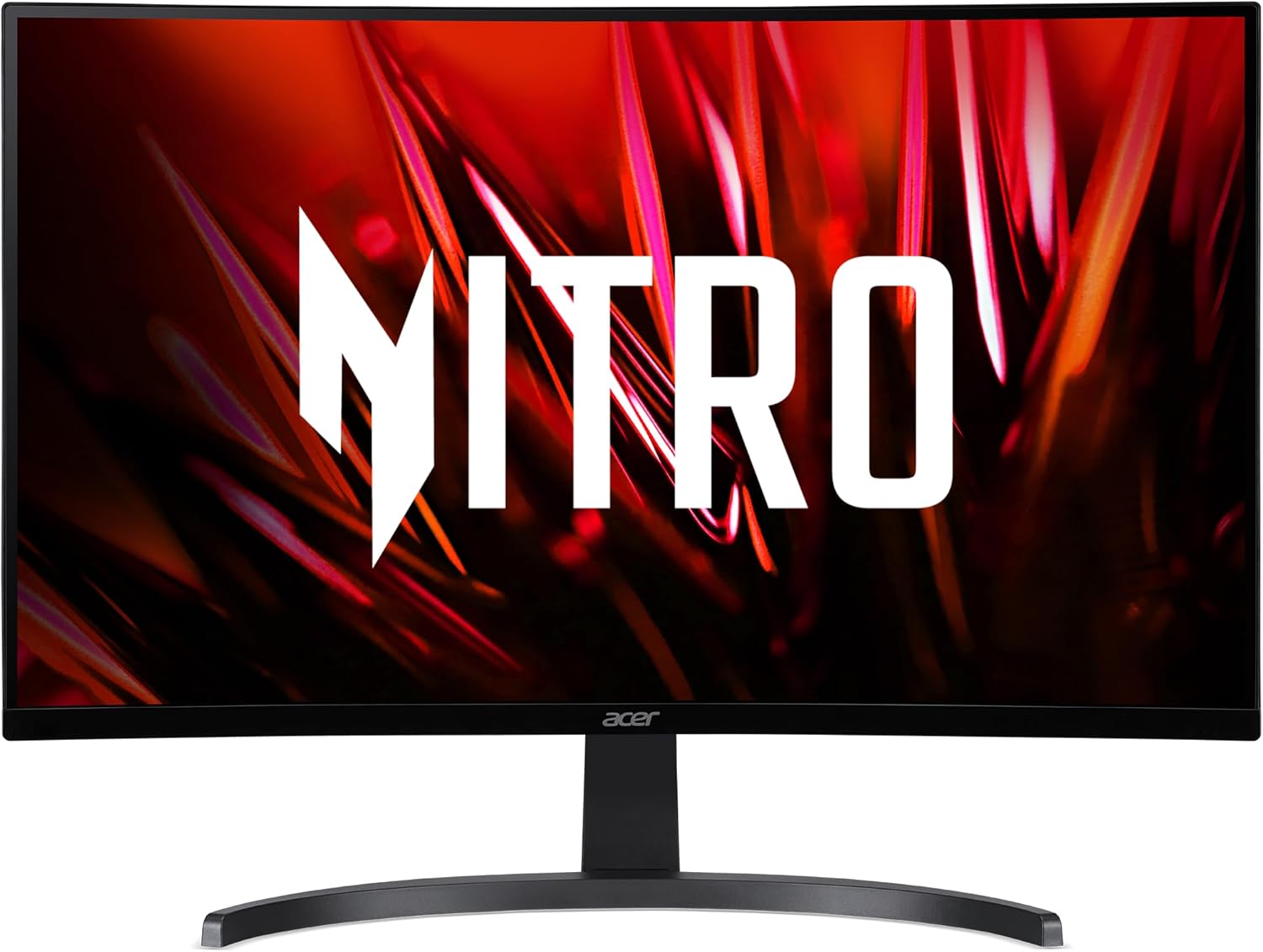 Acer Nitro 27″ WQHD 2560 x 1440 1500R Curved PC Gaming Monitor | AMD FreeSync | 100Hz Refresh | 1ms VRB | Speakers | VESA Mountable | 1 x Display Port 1.2, 1 x HDMI 2.0 & 1 x HDMI 1.4 | ED273U Hbmiipx