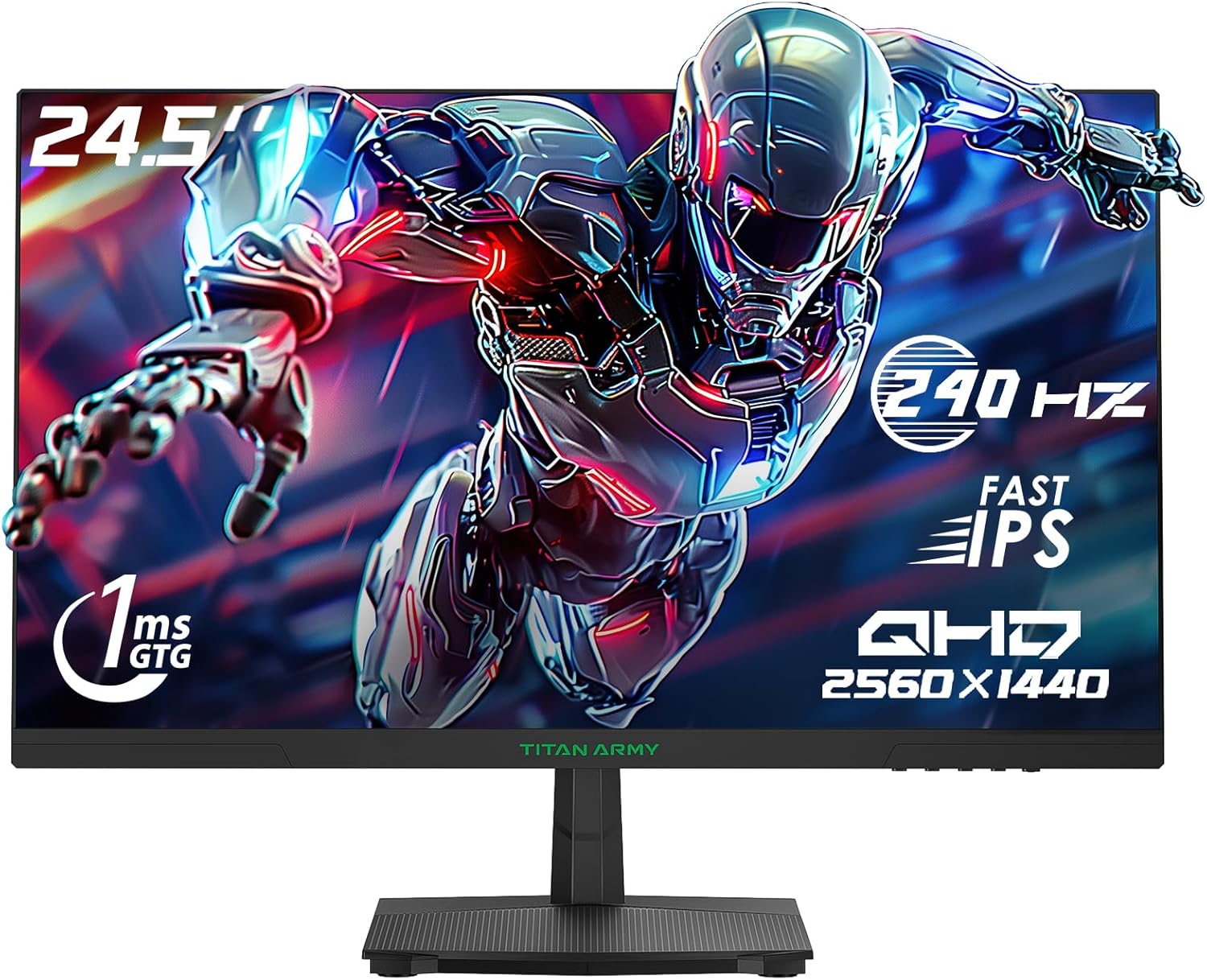 24.5 Inch 240Hz 1440p Gaming Monitor,QHD 2560 x 1440p Fast IPS 1ms GTG,Adaptive Sync,126% sRGB,HDR10,Low Blue Light VESA 100×100,HDMI 2.0 DisplayPort 1.4 Vertical Gaming Monitor P2510S