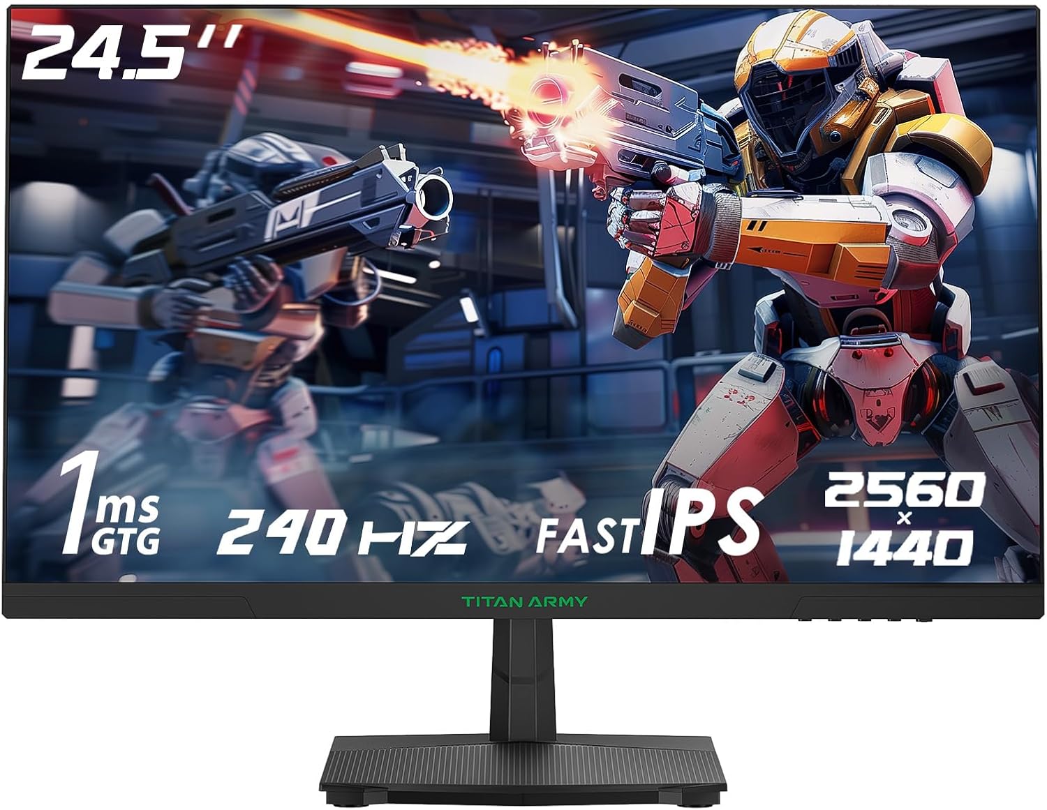 24.5 Inch 240Hz 1440p Gaming Monitor, QHD 2560 x 1440p Fast IPS Panel 1ms GTG Response Time, Adaptive Sync, 126% sRGB HDR, Low Blue Light VESA 100×100, P2510S