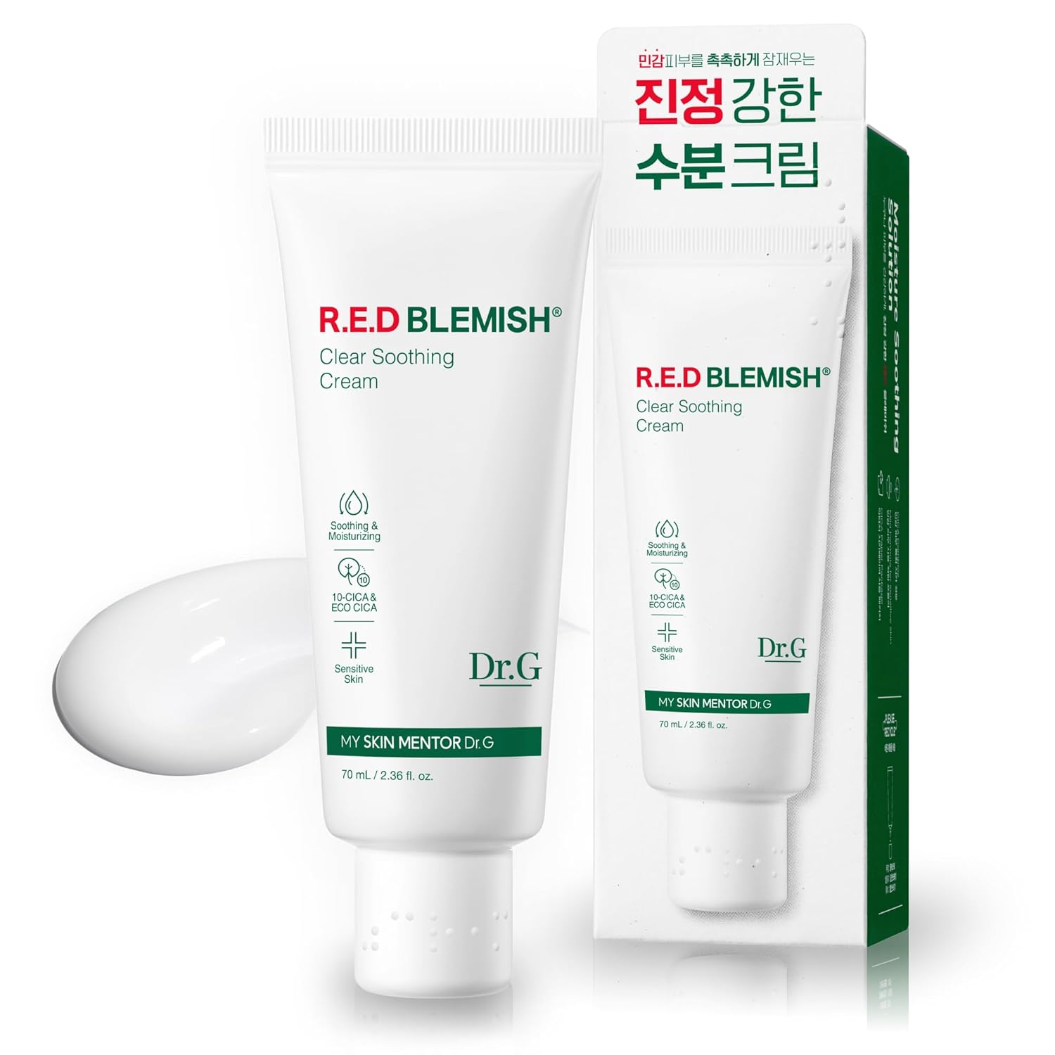 Dr.G Red Blemish Clear Soothing Korean Moisturizer Face Cream, 70ml – Cica Cream, Korean Skin Care Moisturizer, Korean Face Moisturizer, Facial Moisturizer, Korean Skincare, K Beauty Skincare Coreano