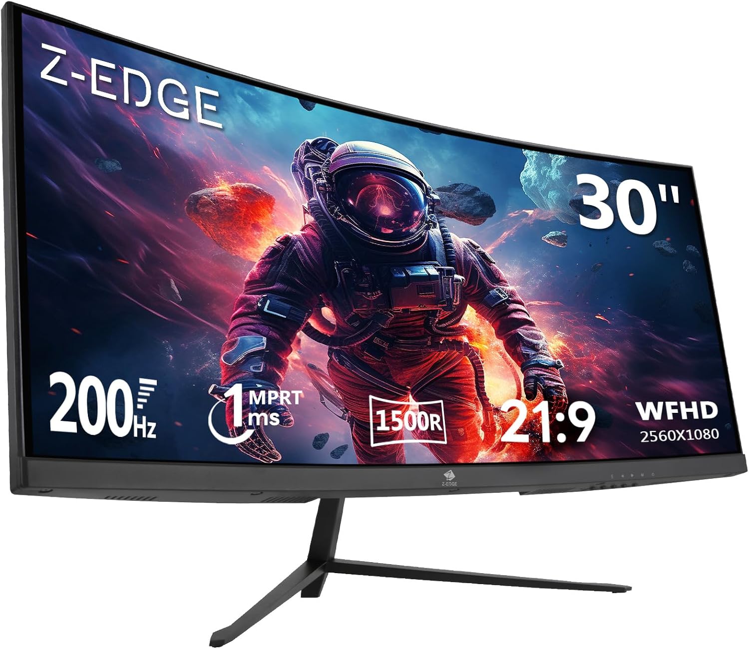 Z-Edge 30 inch 144Hz/200Hz Curved Gaming Monitor, 1080P Computer Monitor, UG30 21:9 Ultra Wide, 1500R/1ms MPRT, Frameless/Slim PC Monitor with HDMI/DP Display Port, Freesync Compatible, VESA