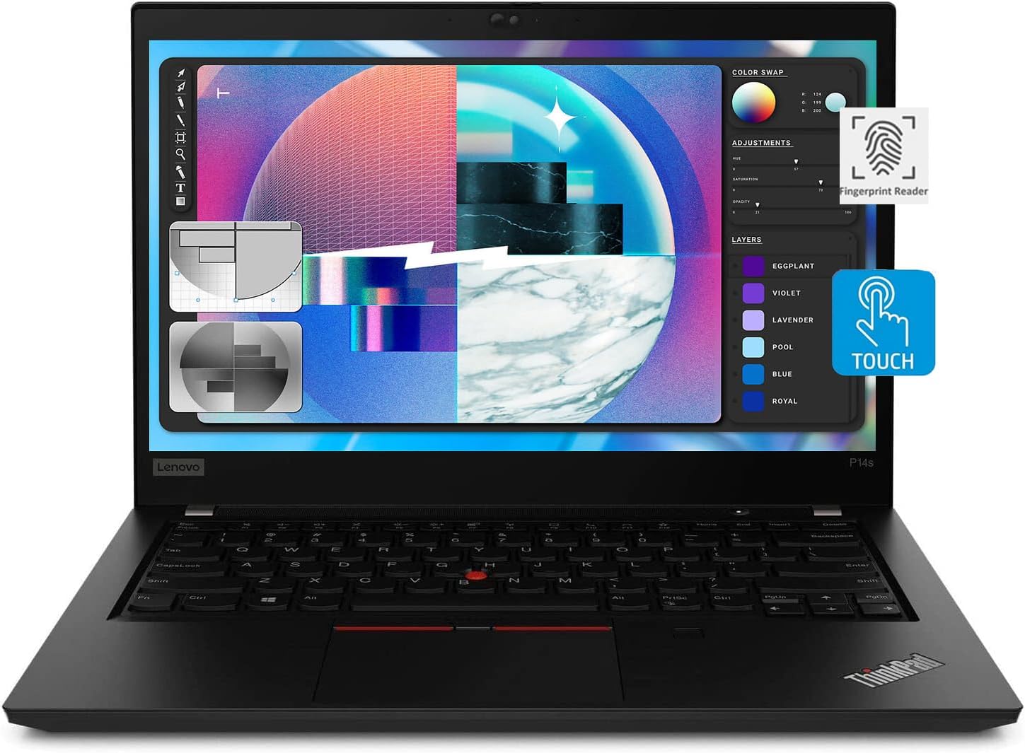 Lenovo ThinkPad P14s Mobile Workstation Laptop for Designer, Architecture, Engineering (14″ FHD Touchscreen, AMD 8-core Ryzen 7 Pro 5850U (Beat i7-1165G7), 48GB RAM, 2TB SSD) FP, Win 11 Pro, Black