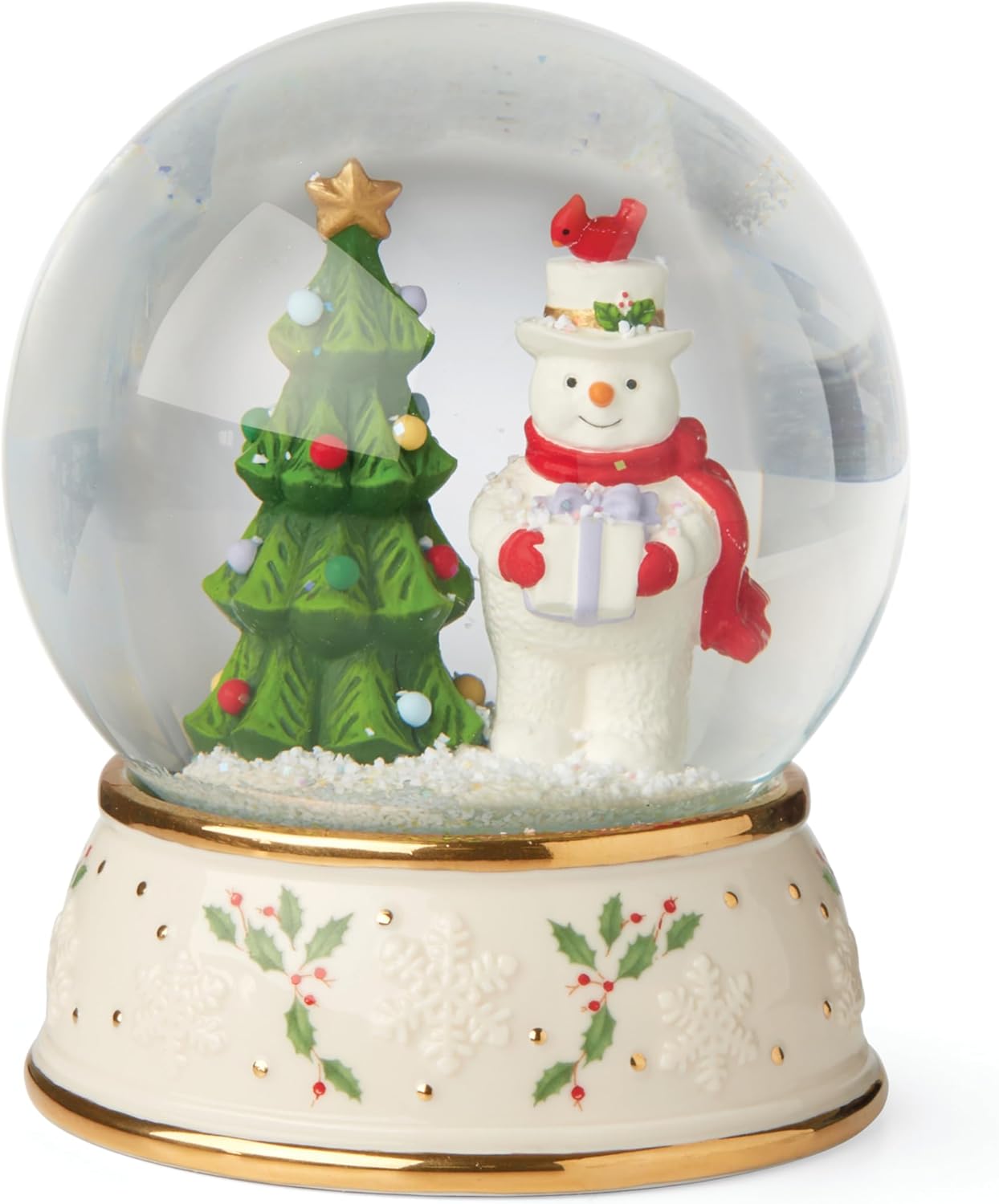 Lenox 894915 Happy Holly Days Snow Globe, Christmas & Holiday Decor